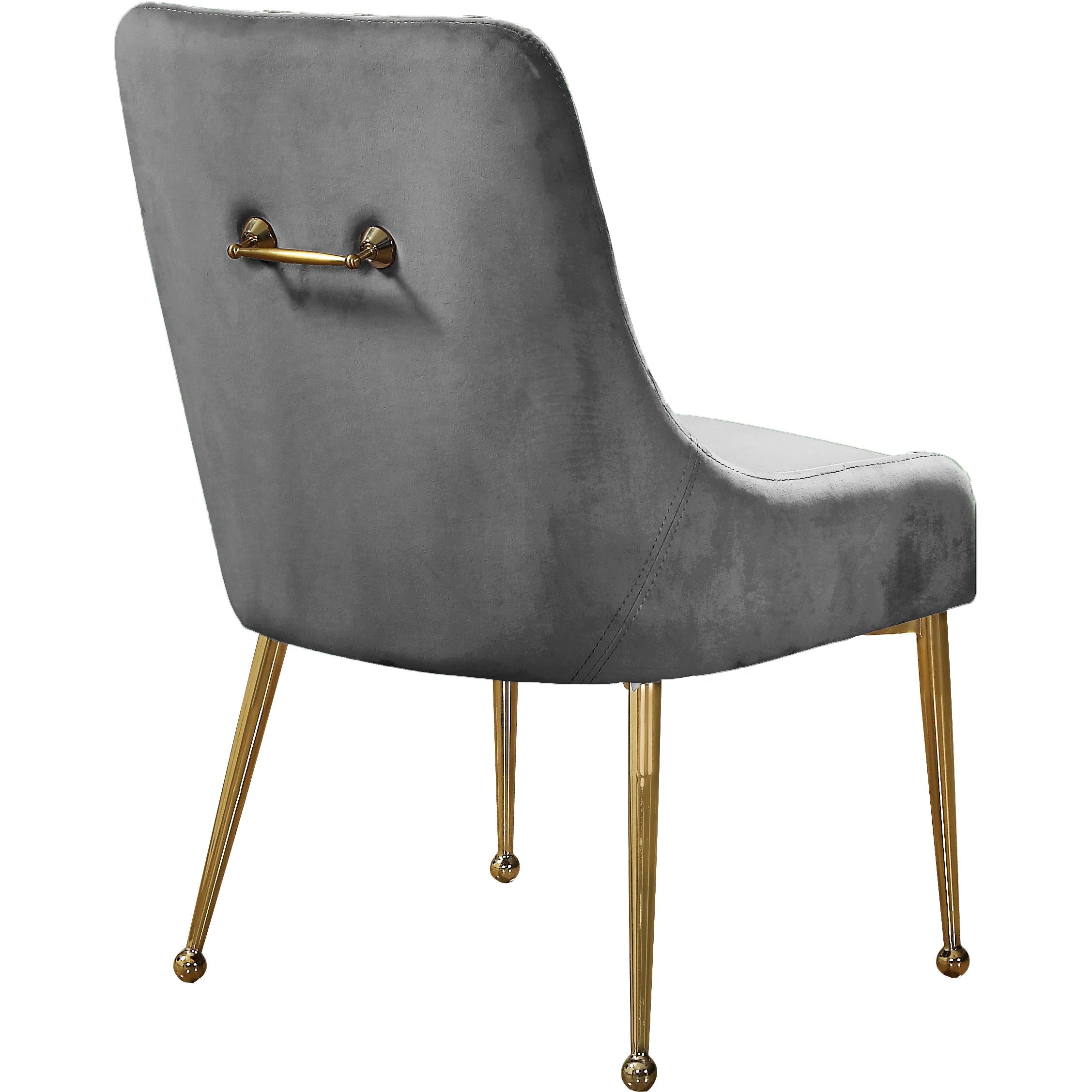 Meridian Owen Grey Velvet Dining Chair