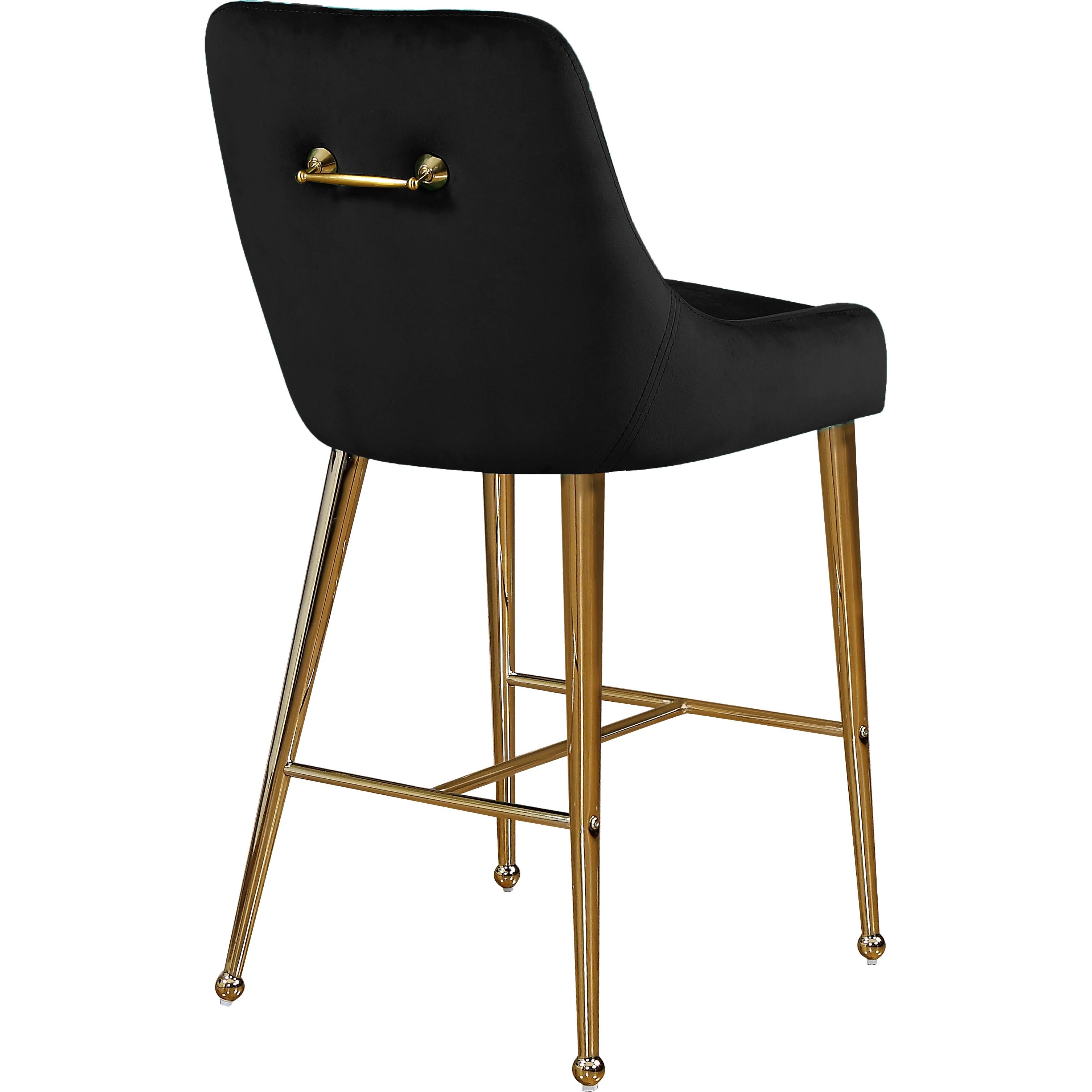 Meridian Owen Black Velvet Stool
