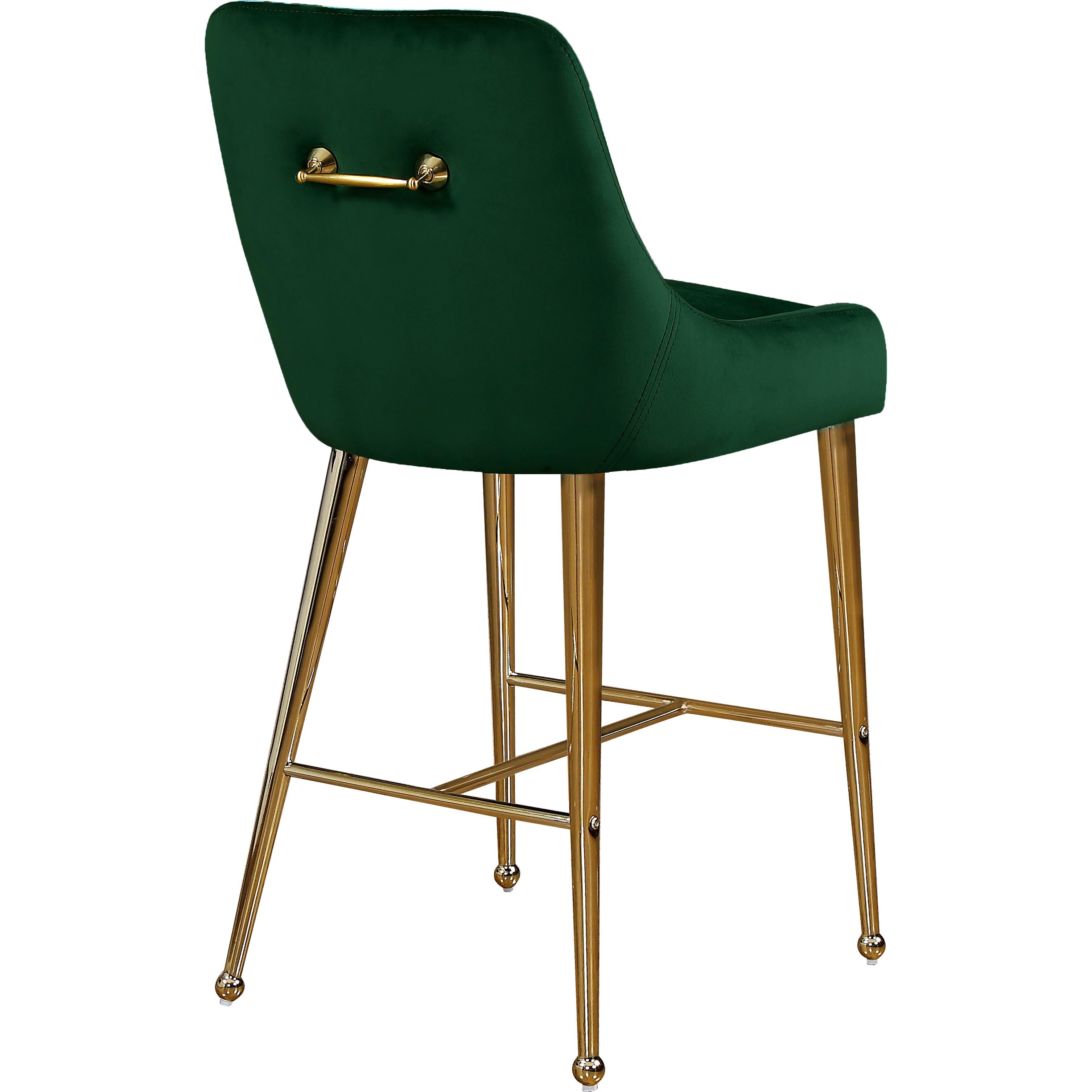 Meridian Owen Green Velvet Stool