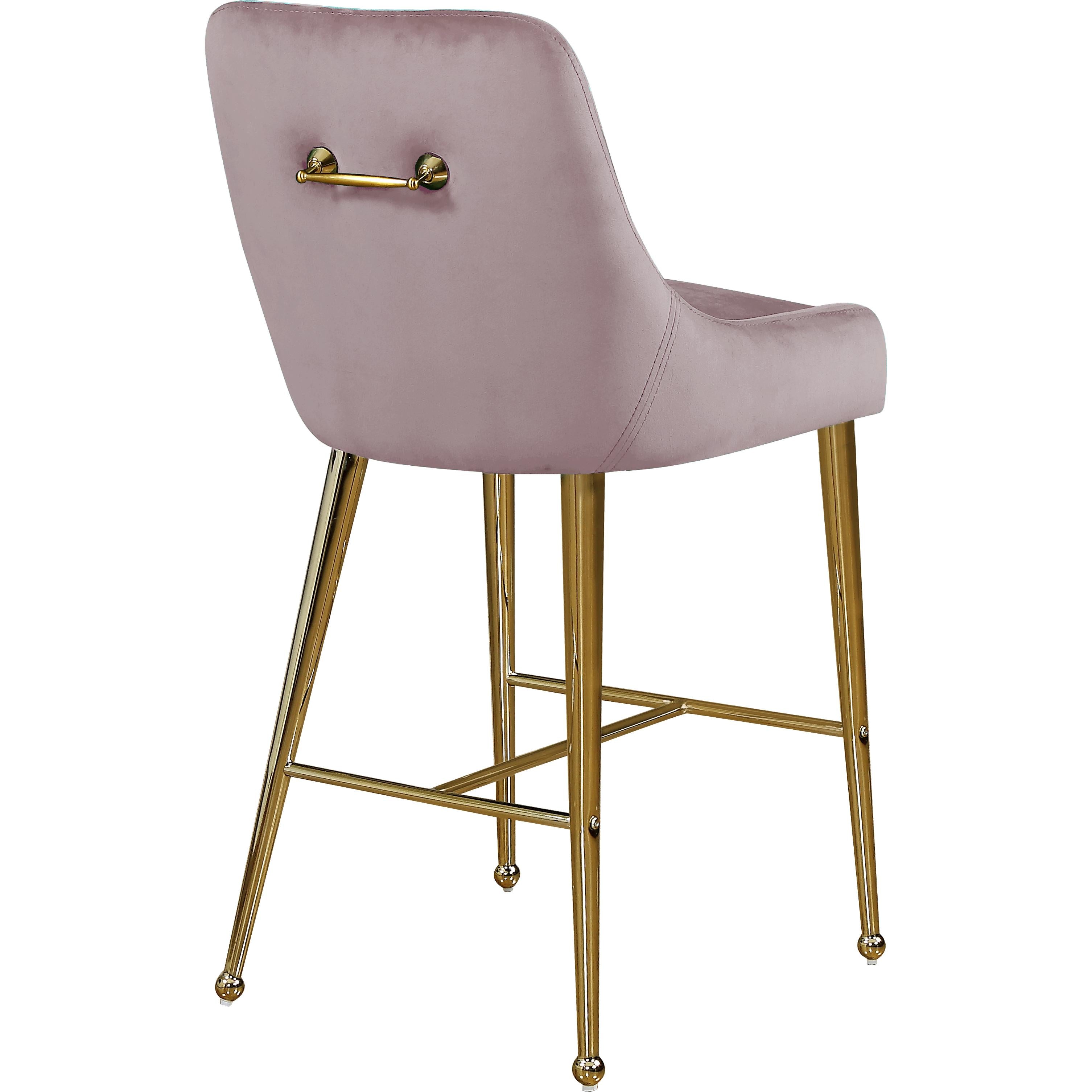 Meridian Owen Pink Velvet Stool