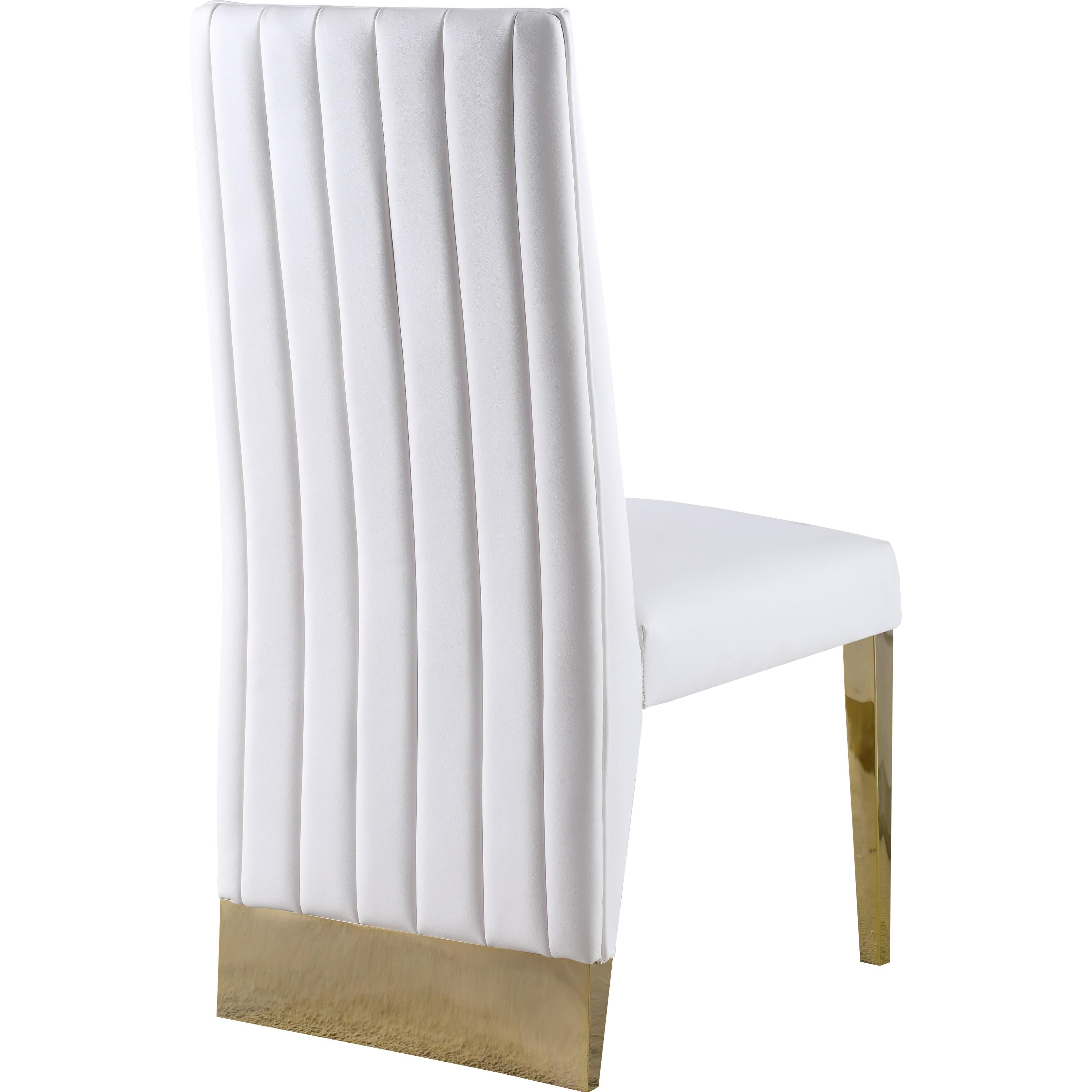 Meridian Porsha White Vegan Leather Dining Chair