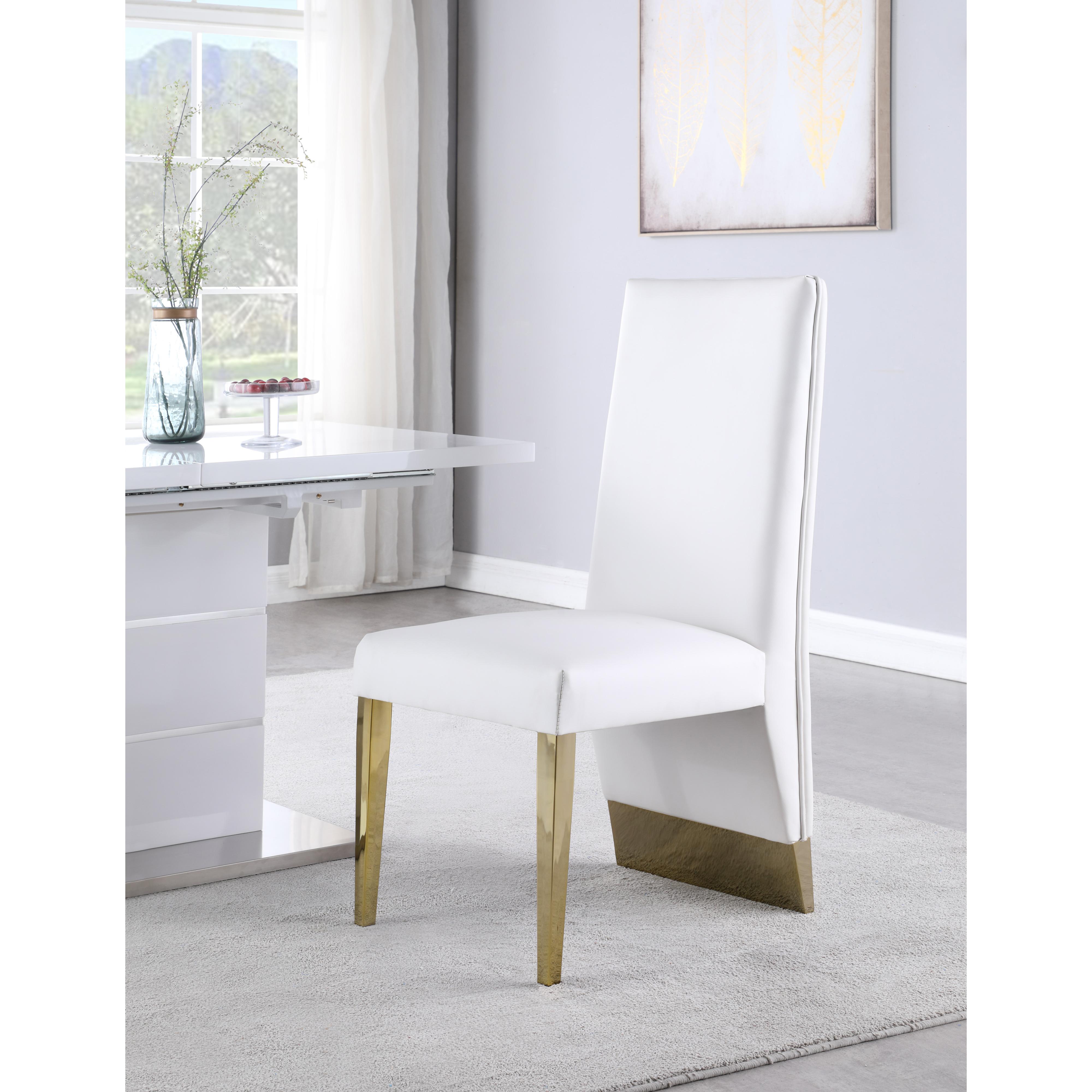 Meridian Porsha White Vegan Leather Dining Chair