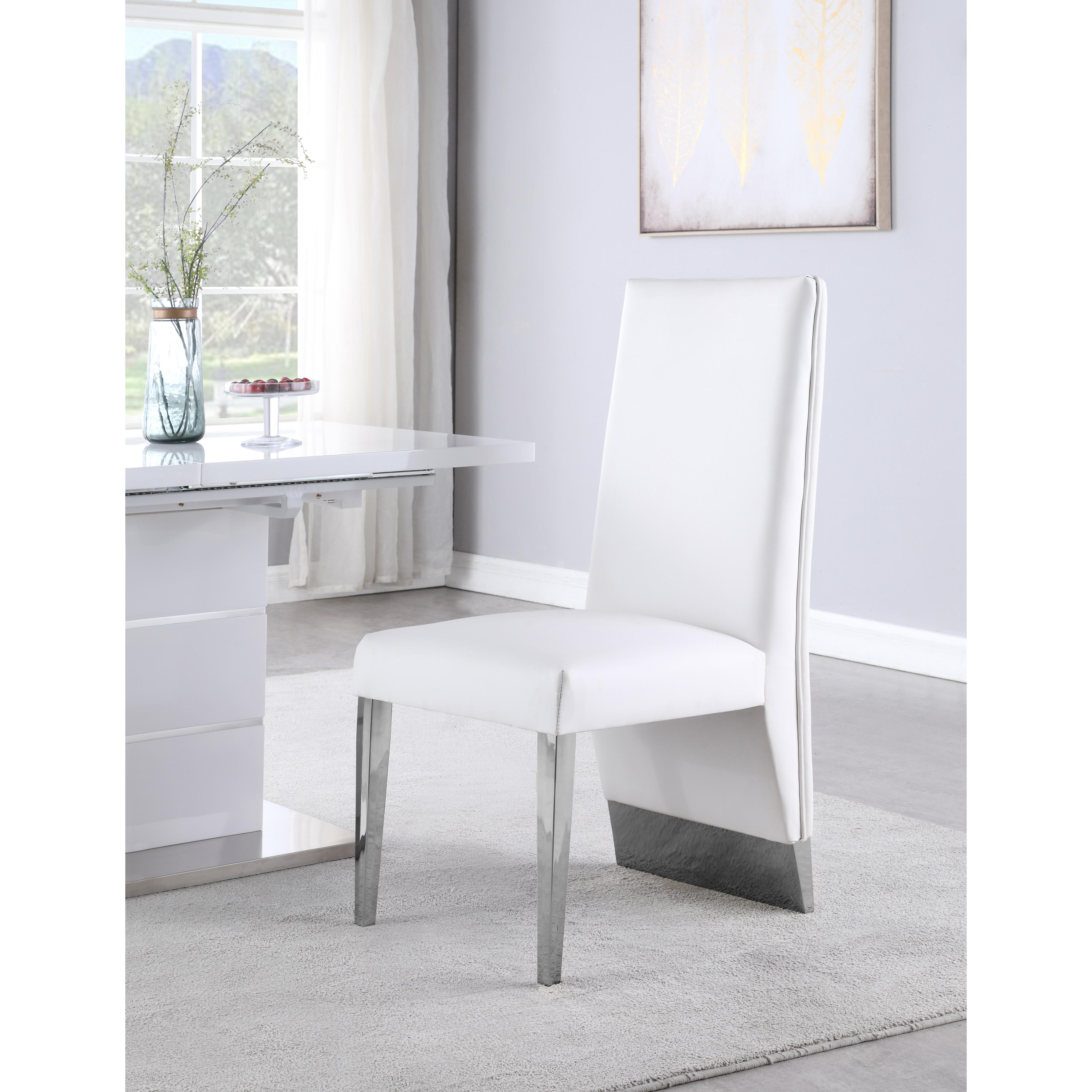 Meridian Porsha White Vegan Leather Dining Chair