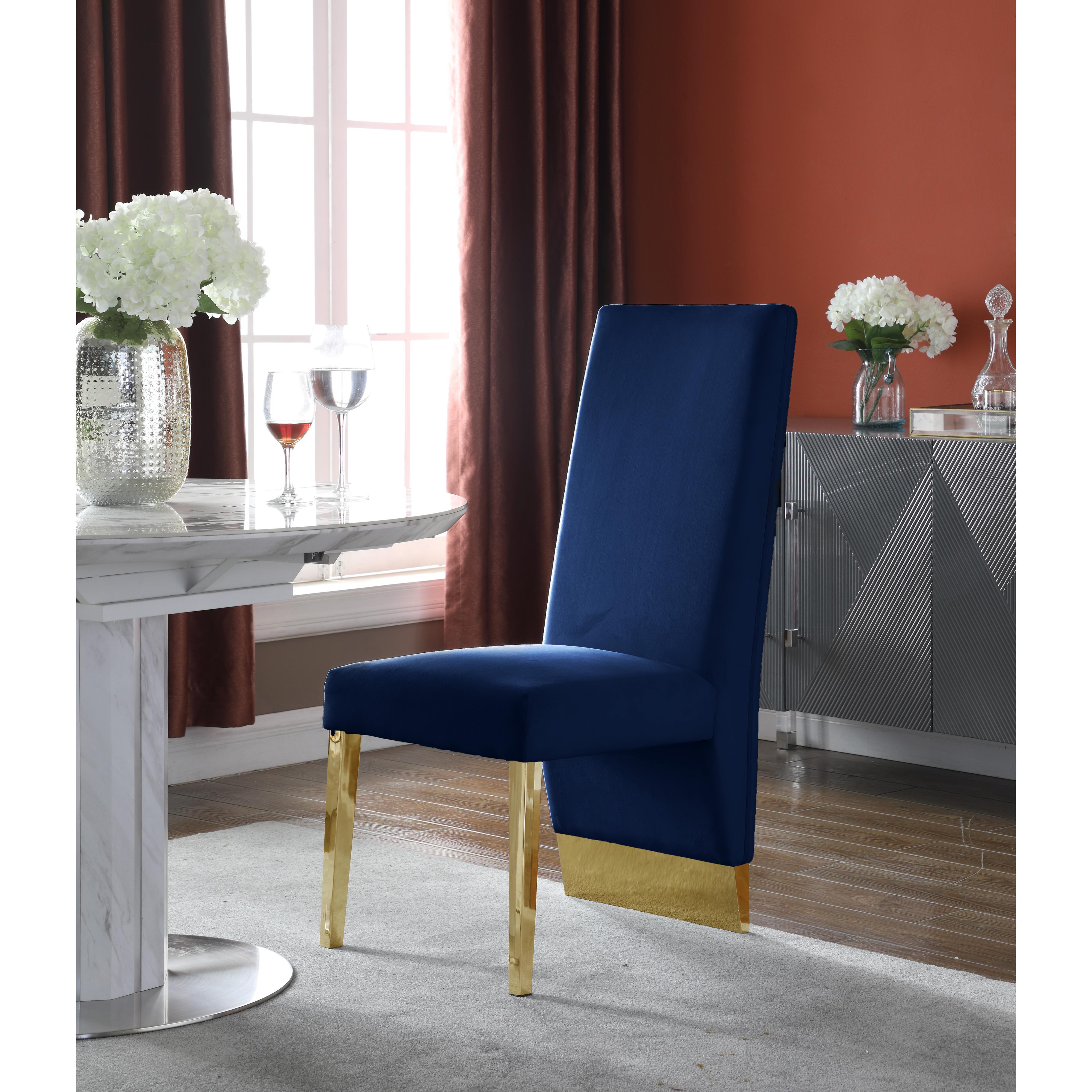 Meridian Porsha Navy Velvet Dining Chair