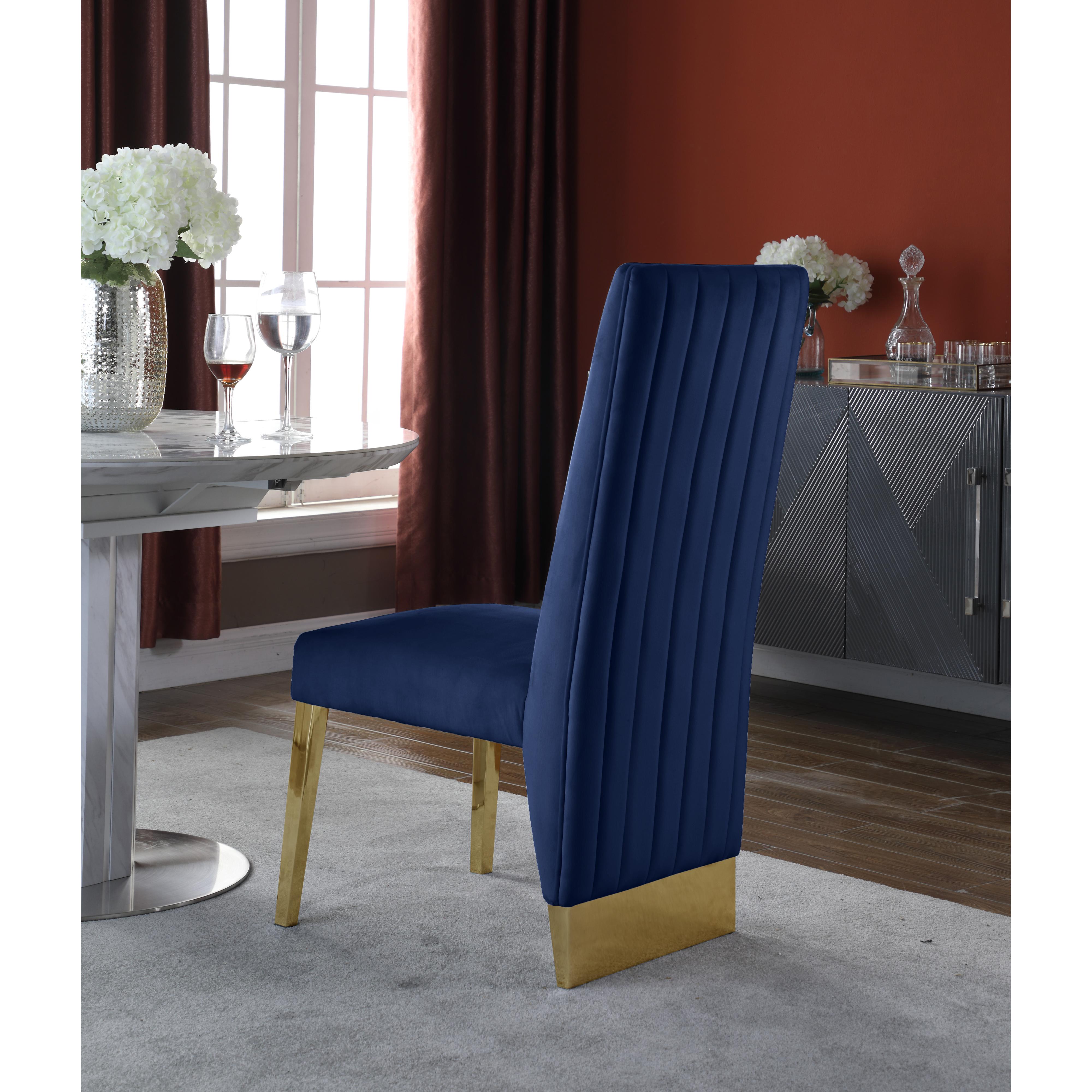 Meridian Porsha Navy Velvet Dining Chair