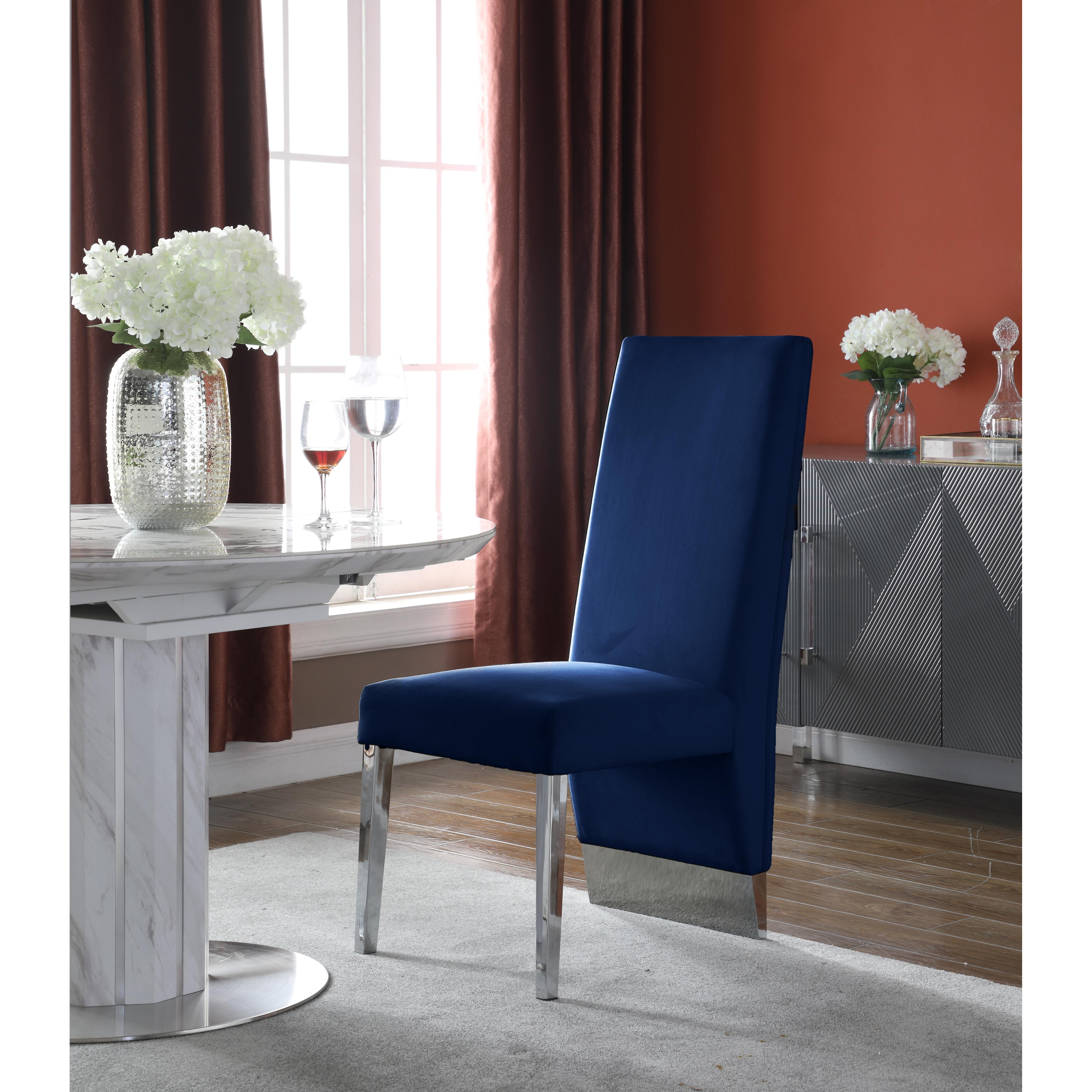 Meridian Porsha Navy Velvet Dining Chair