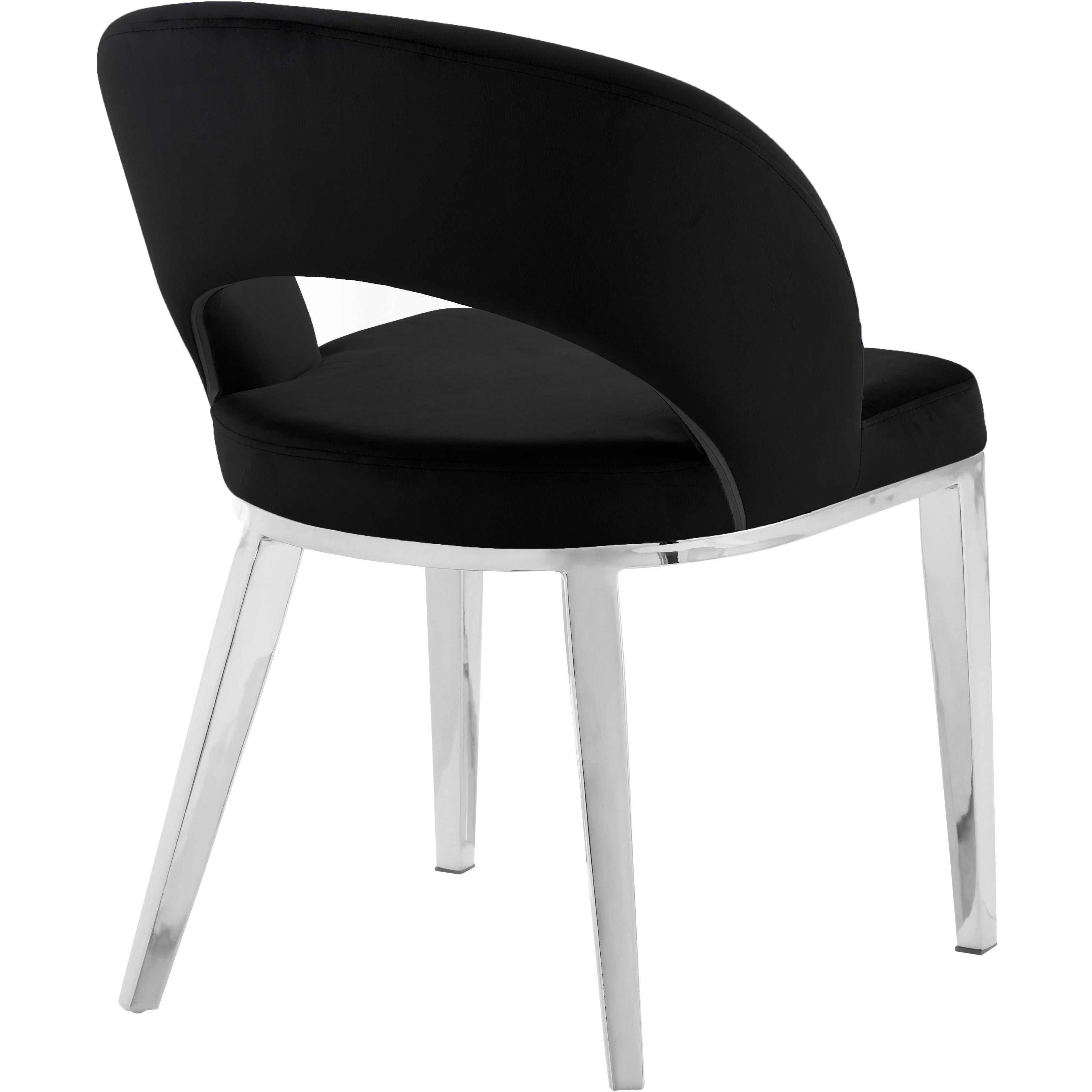 Meridian Roberto Black Velvet Dining Chair
