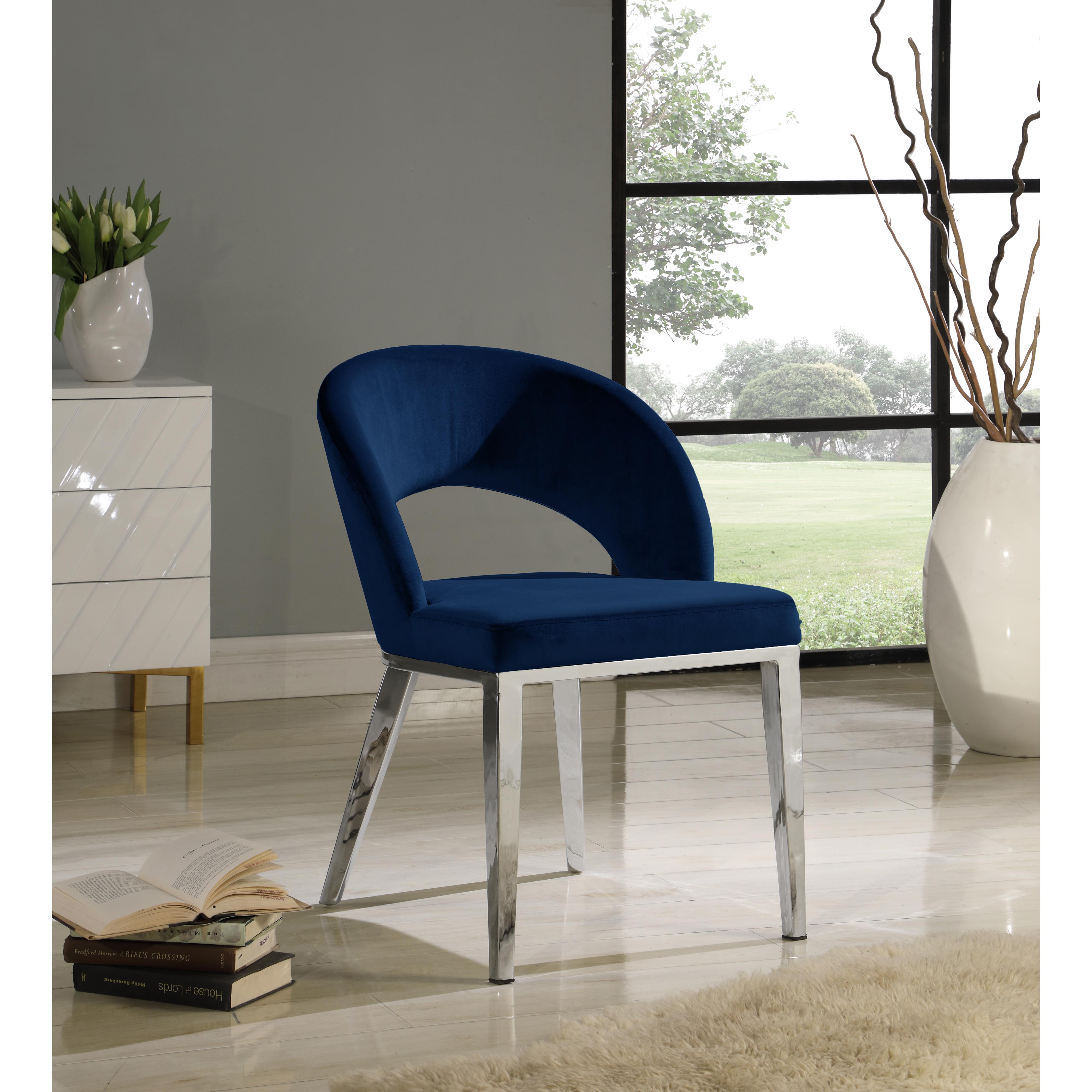 Meridian Roberto Navy Velvet Dining Chair