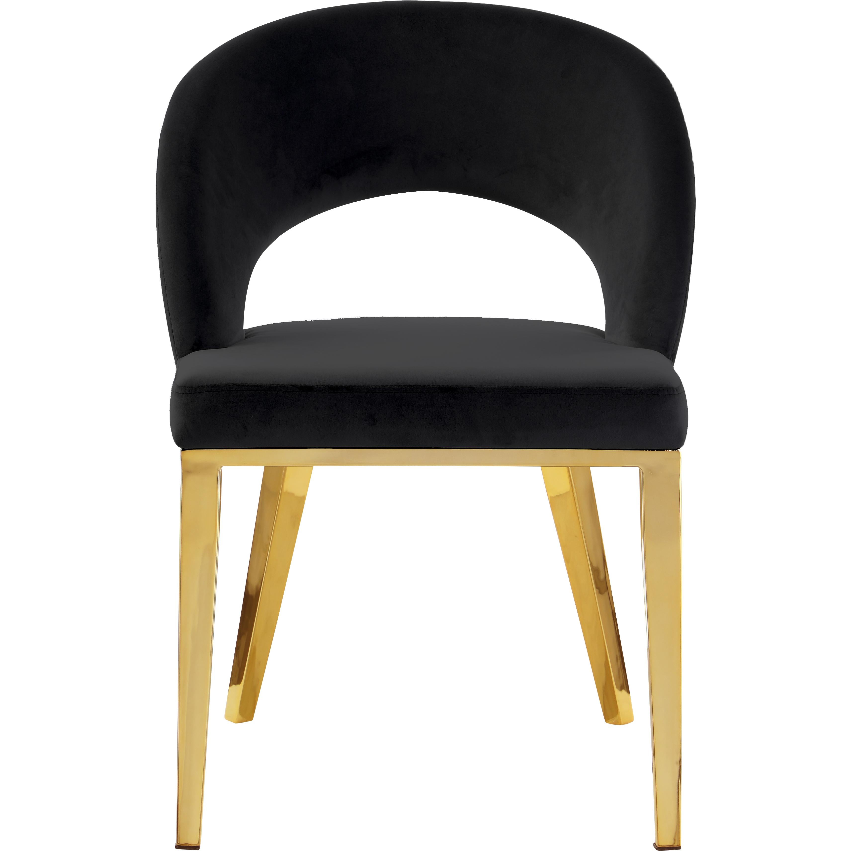 Meridian Roberto Black Velvet Dining Chair