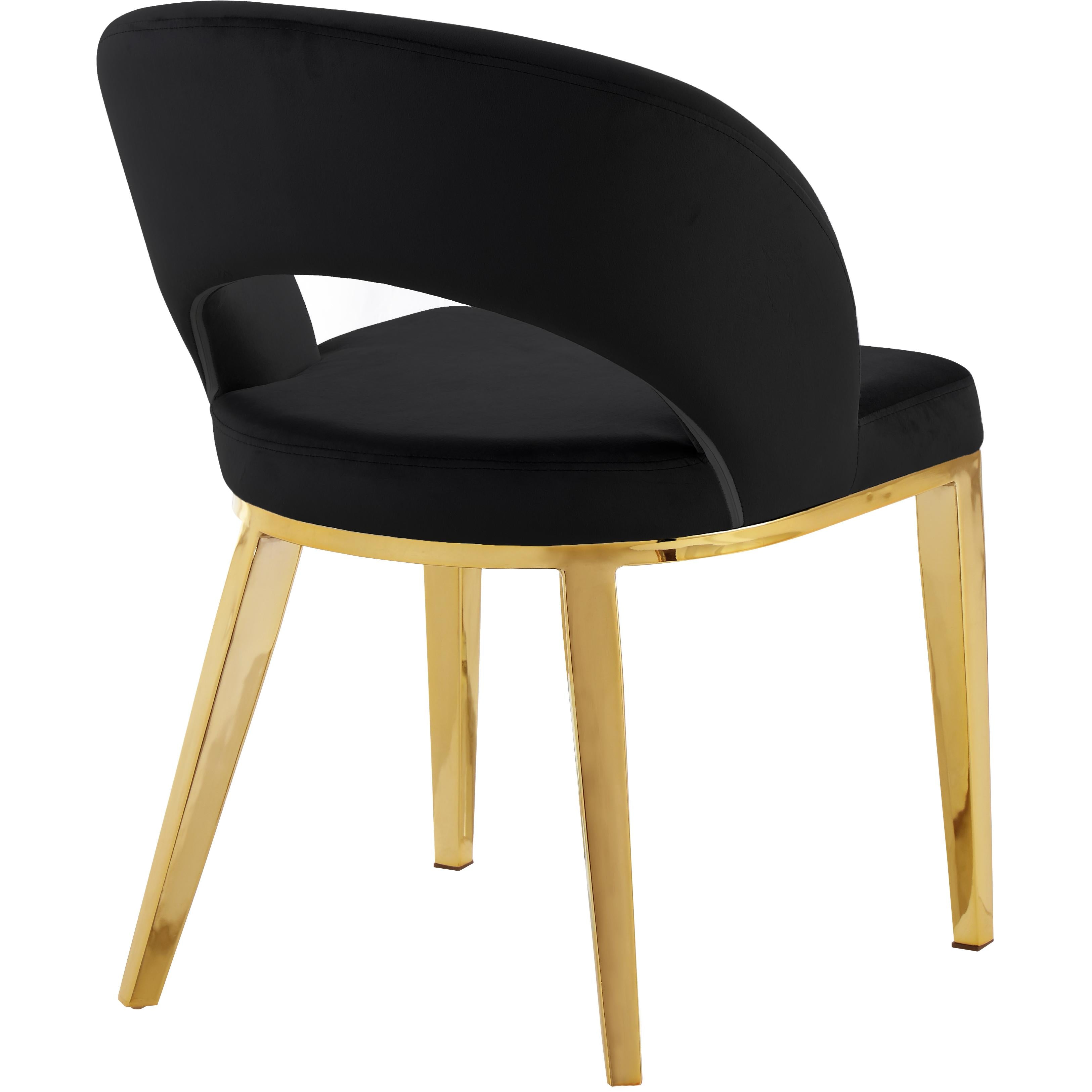 Meridian Roberto Black Velvet Dining Chair