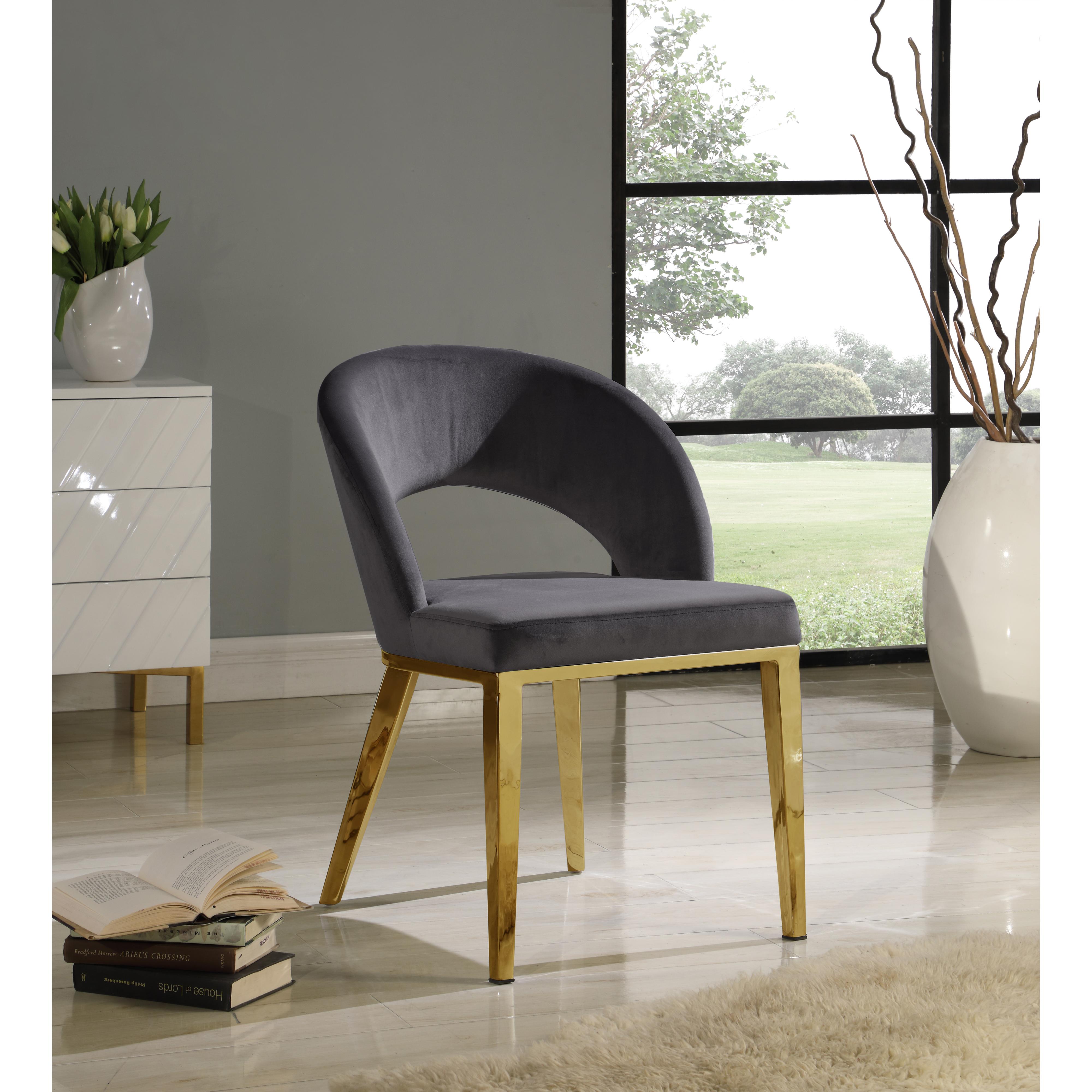 Meridian Roberto Grey Velvet Dining Chair
