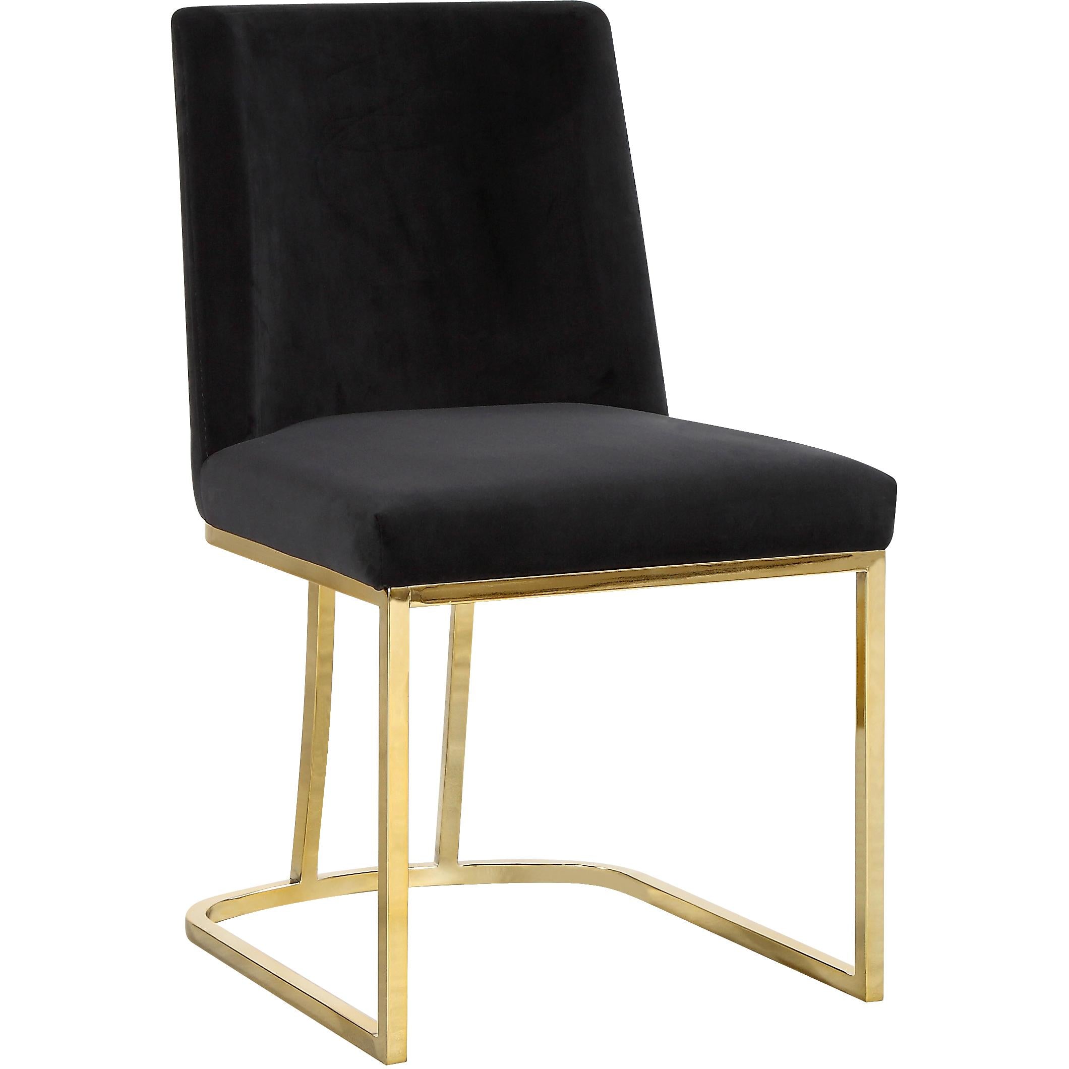 Meridian Heidi Black Velvet Dining Chair