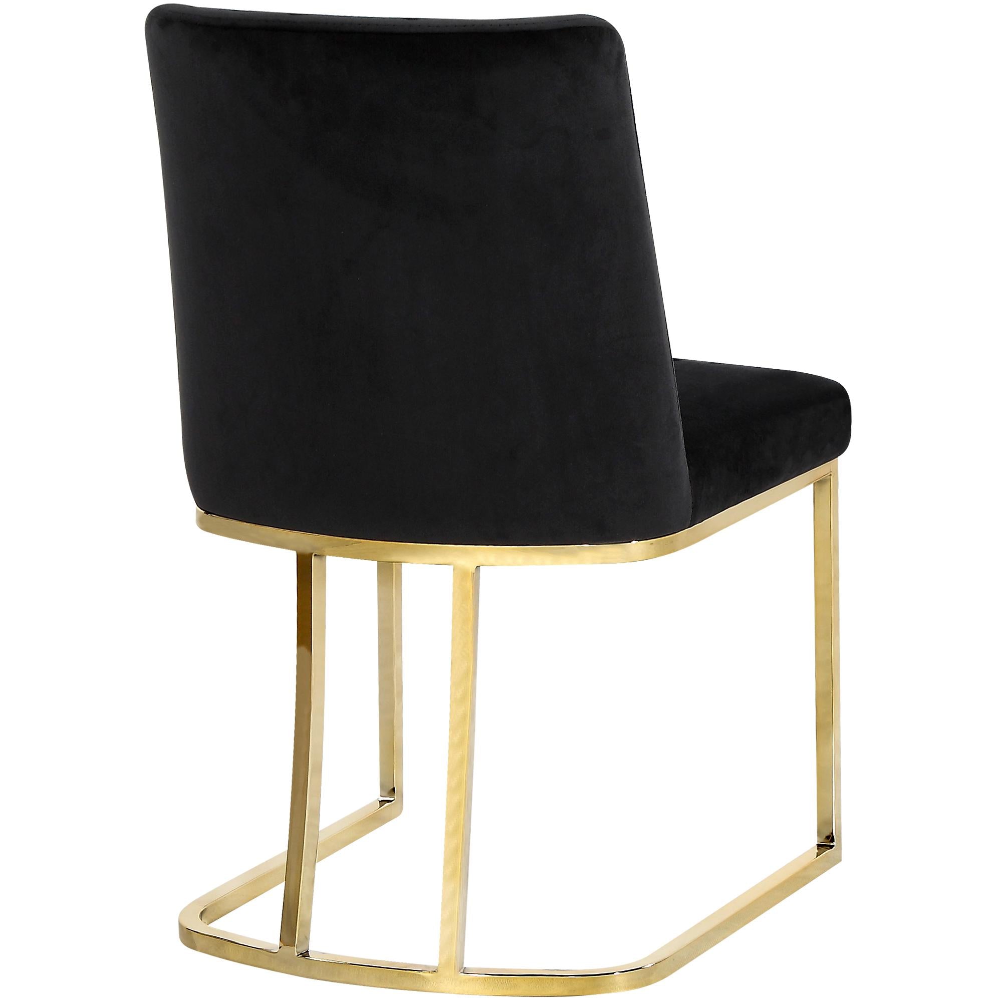 Meridian Heidi Black Velvet Dining Chair