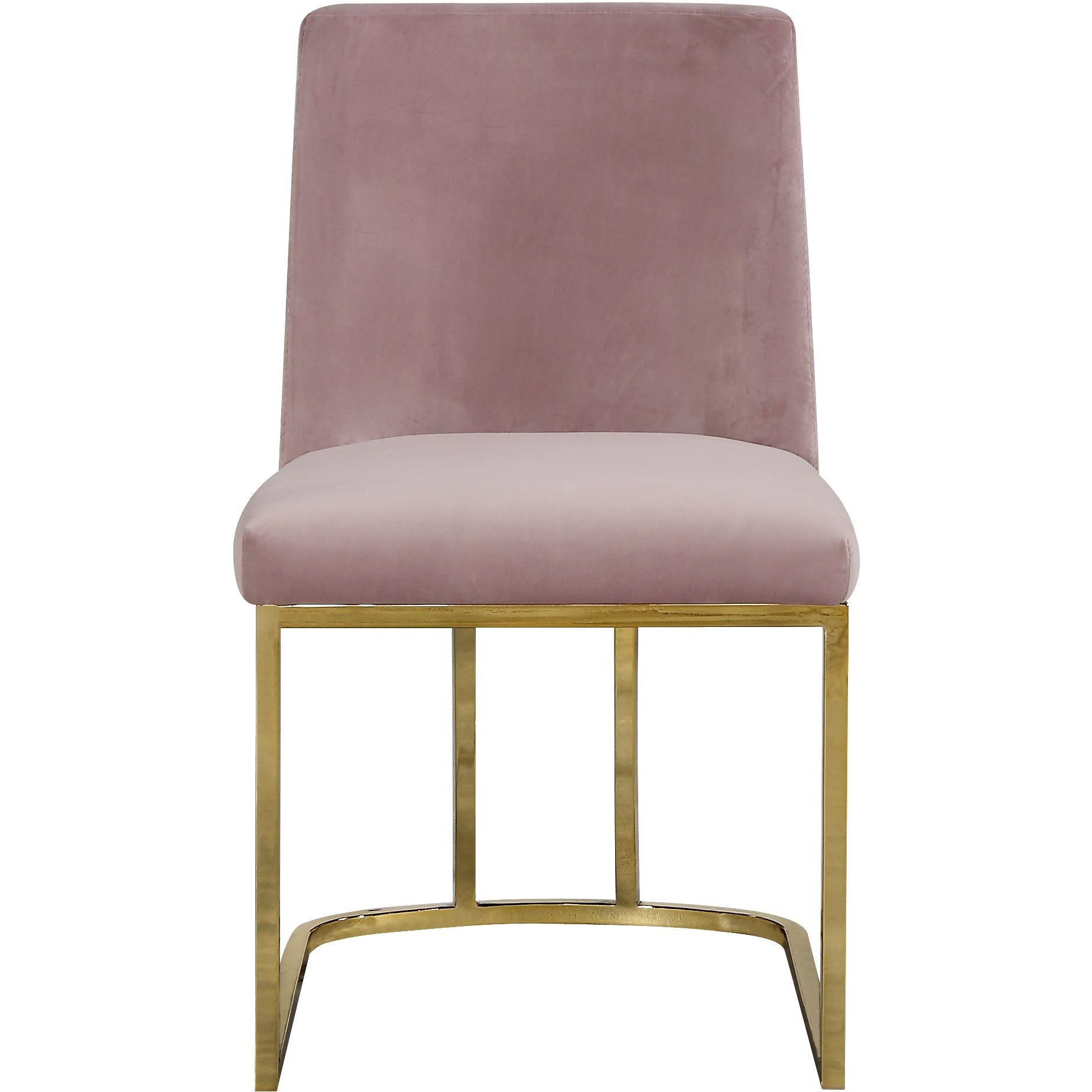 Meridian Heidi Pink Velvet Dining Chair