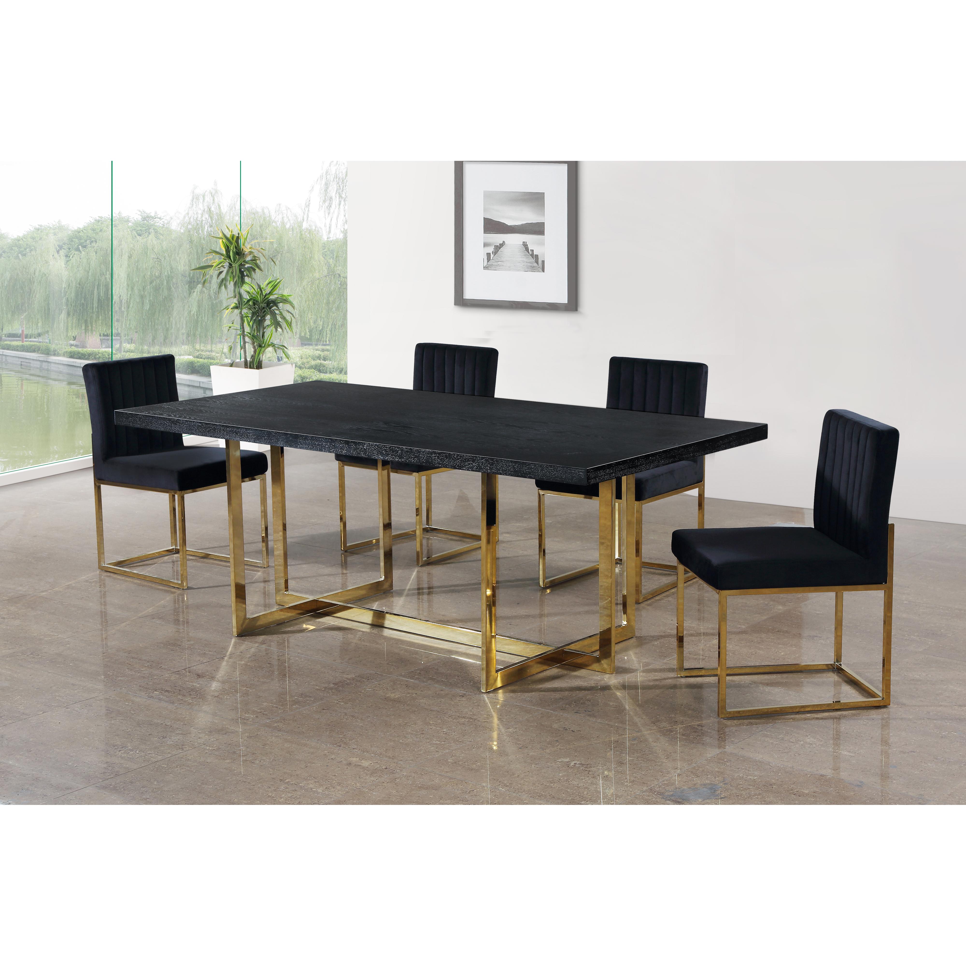 Meridian Giselle Black Velvet Dining Chair