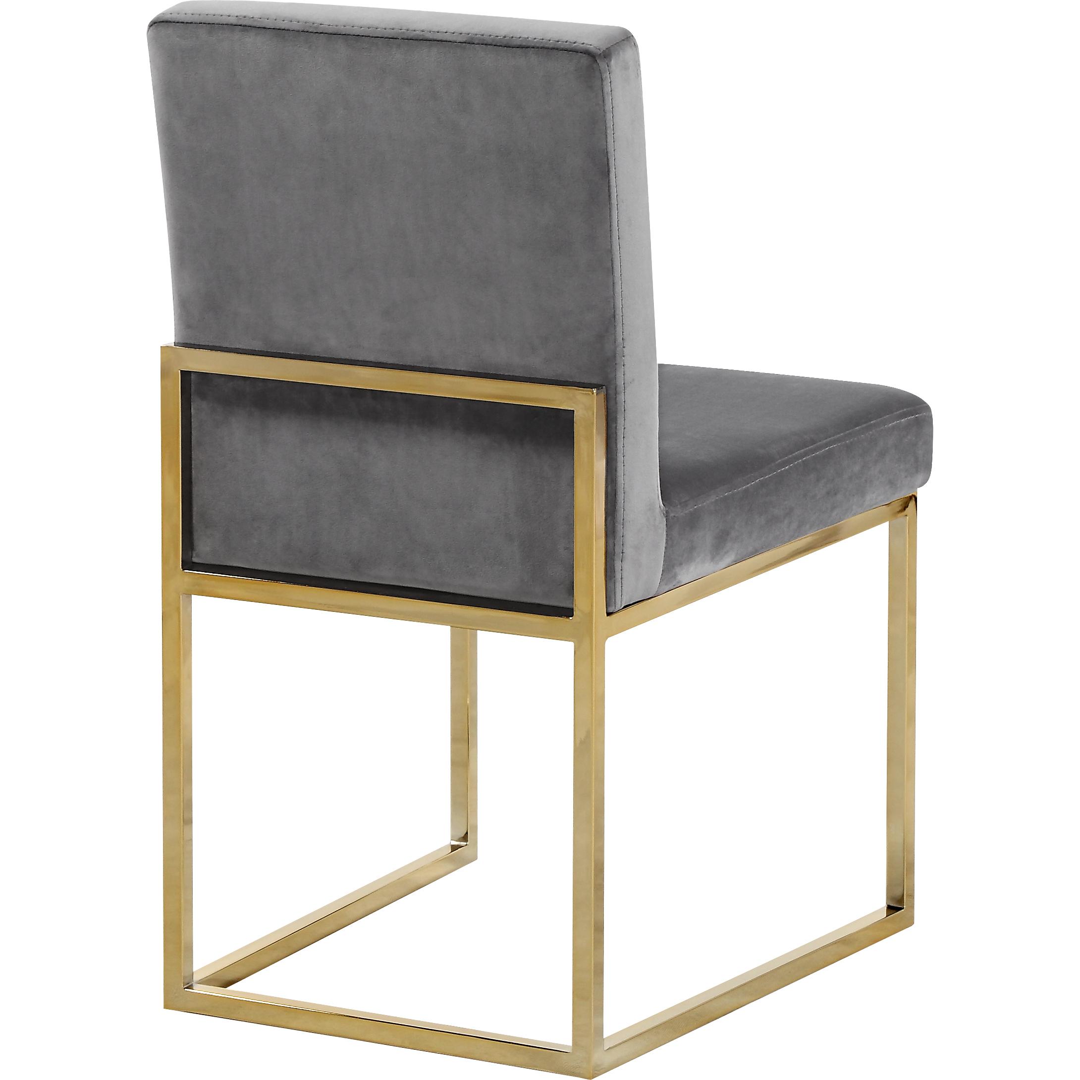 Meridian Giselle Grey Velvet Dining Chair