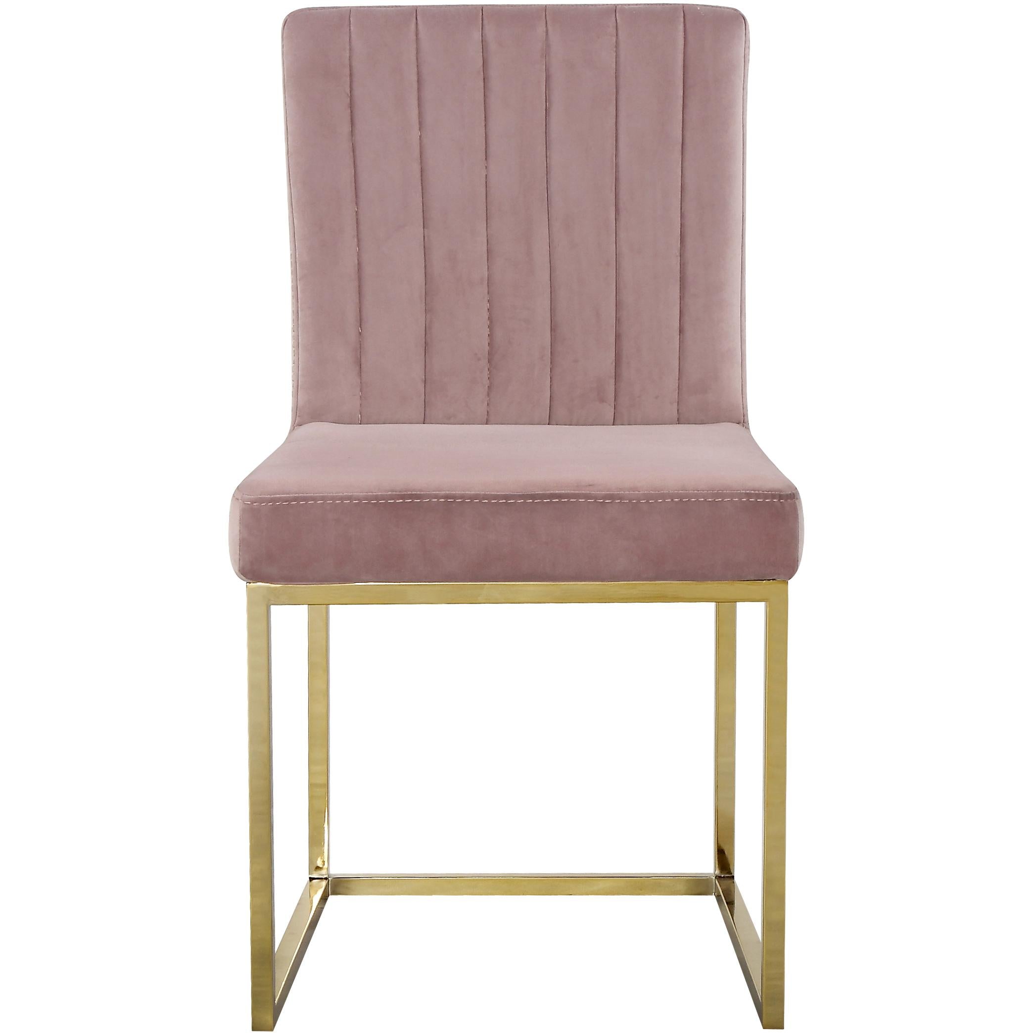 Meridian Giselle Pink Velvet Dining Chair