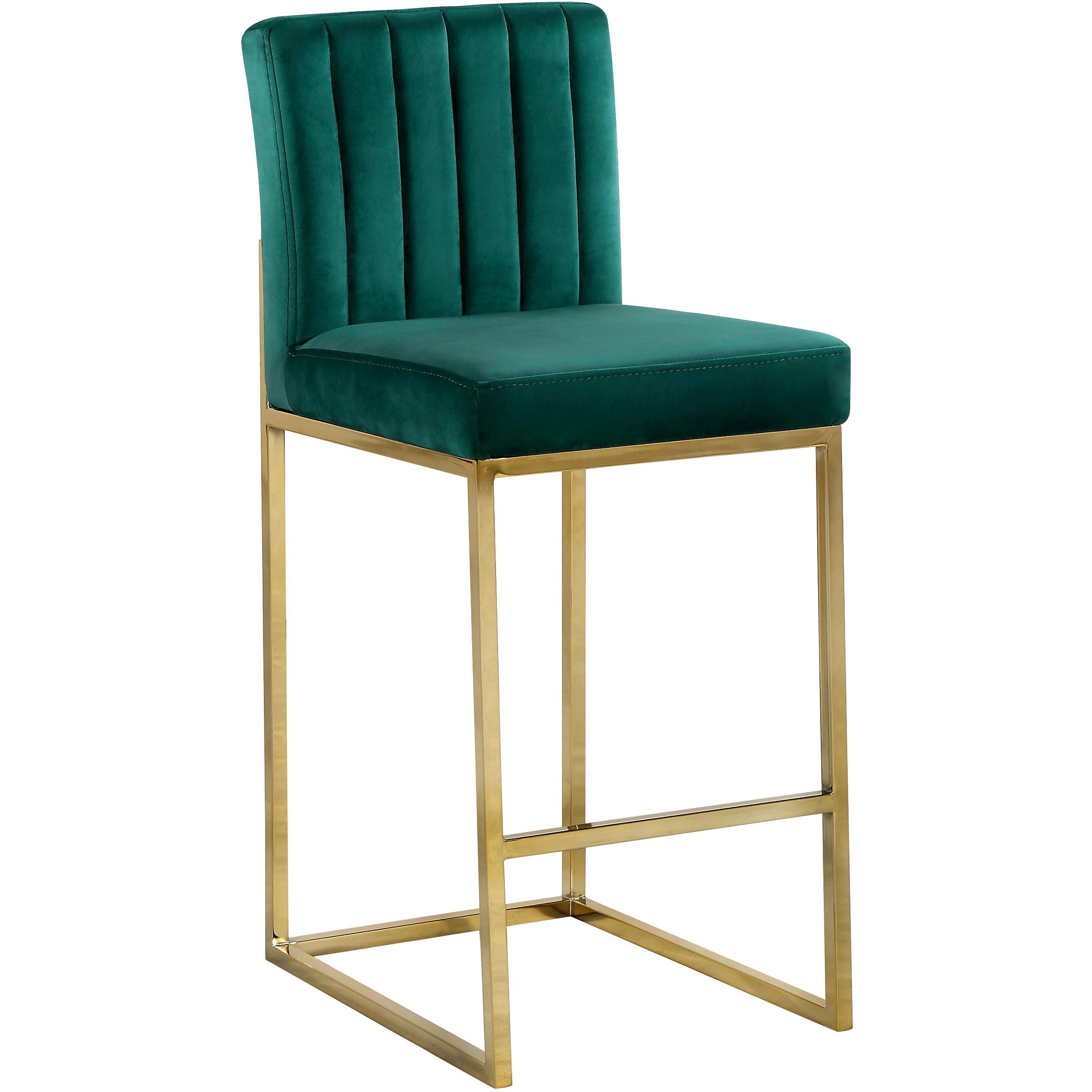 Meridian Giselle Green Velvet Stool