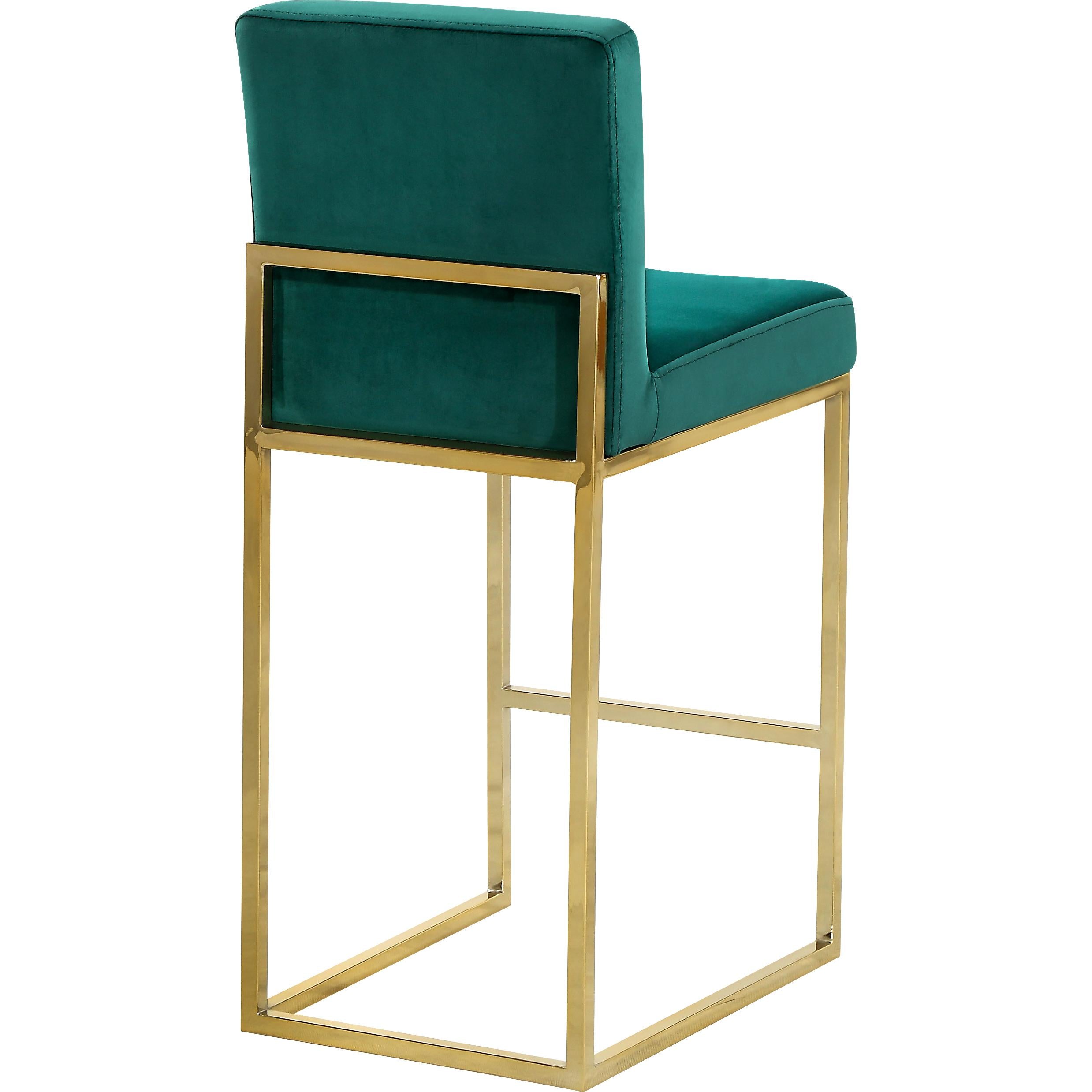 Meridian Giselle Green Velvet Stool