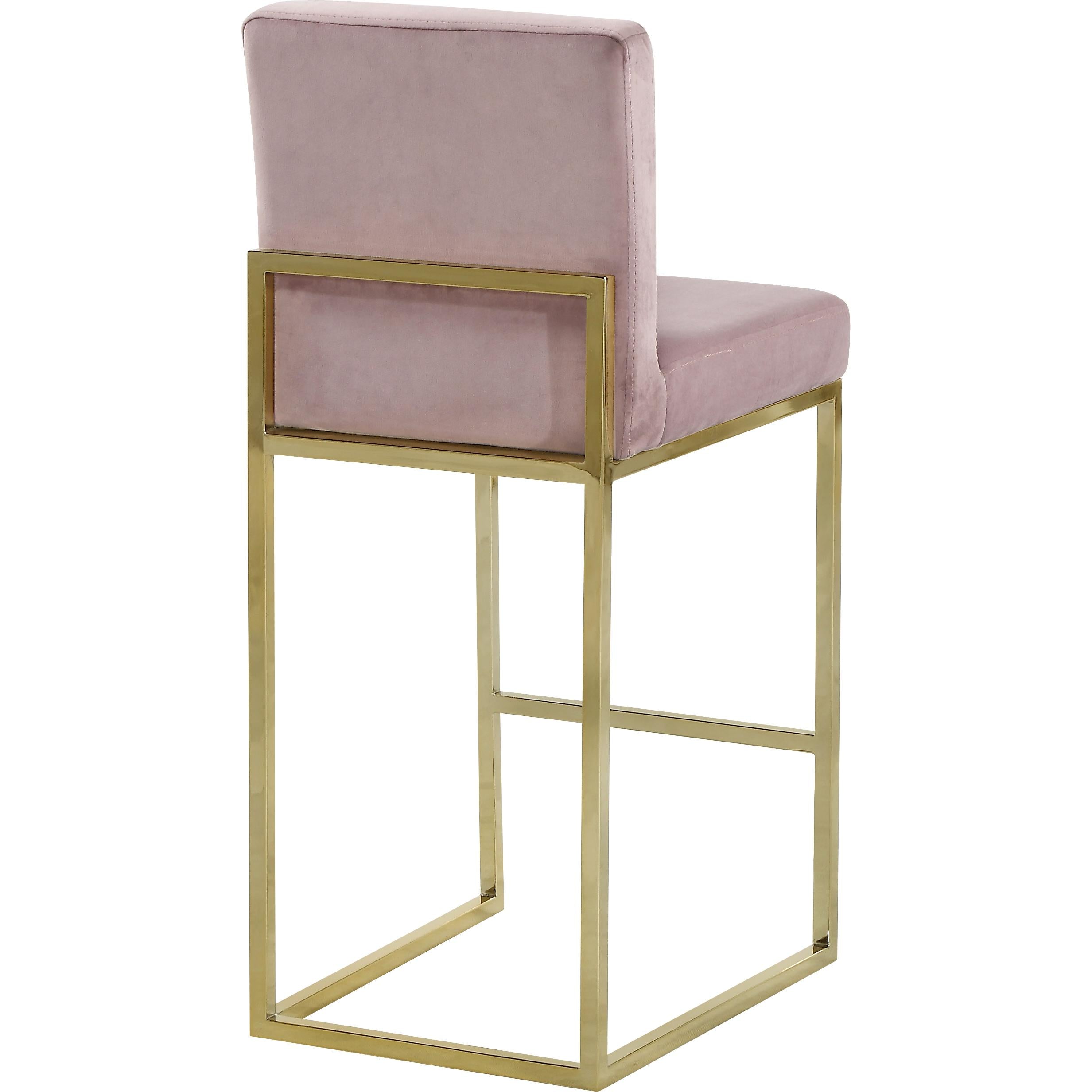 Meridian Giselle Pink Velvet Stool