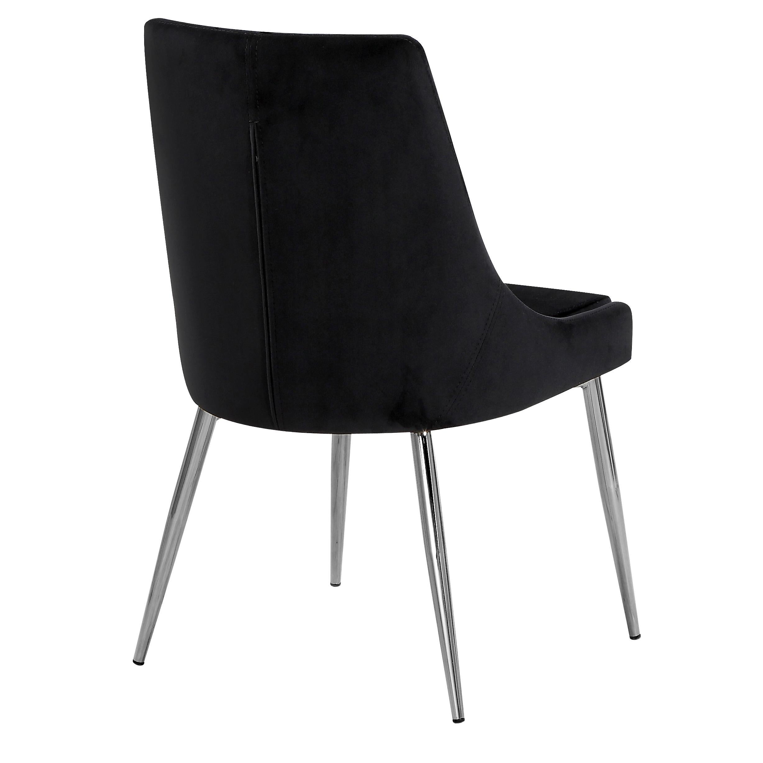 Meridian Karina Black Velvet Dining Chair