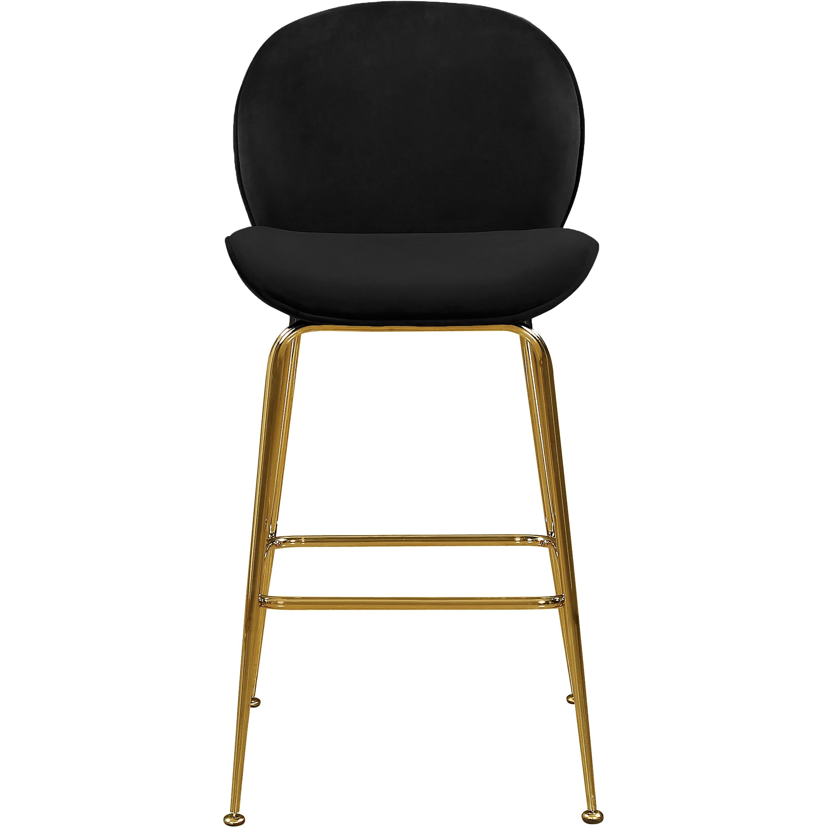Meridian Paris Black Velvet Stool