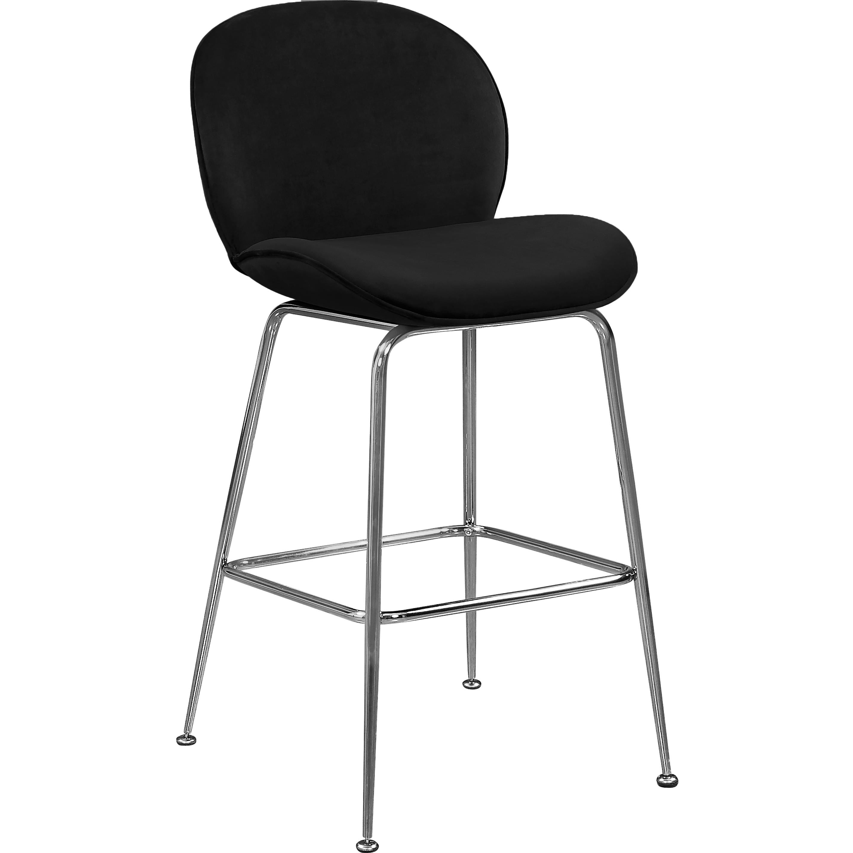 Meridian Paris Black Velvet Stool