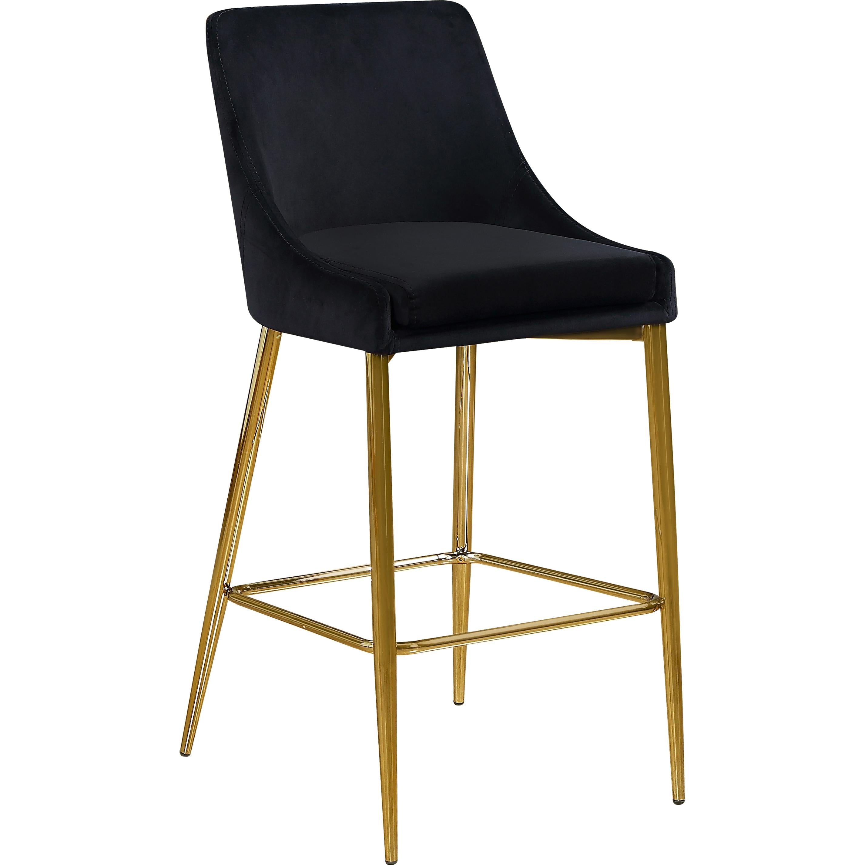 Meridian Karina Black Velvet Stool