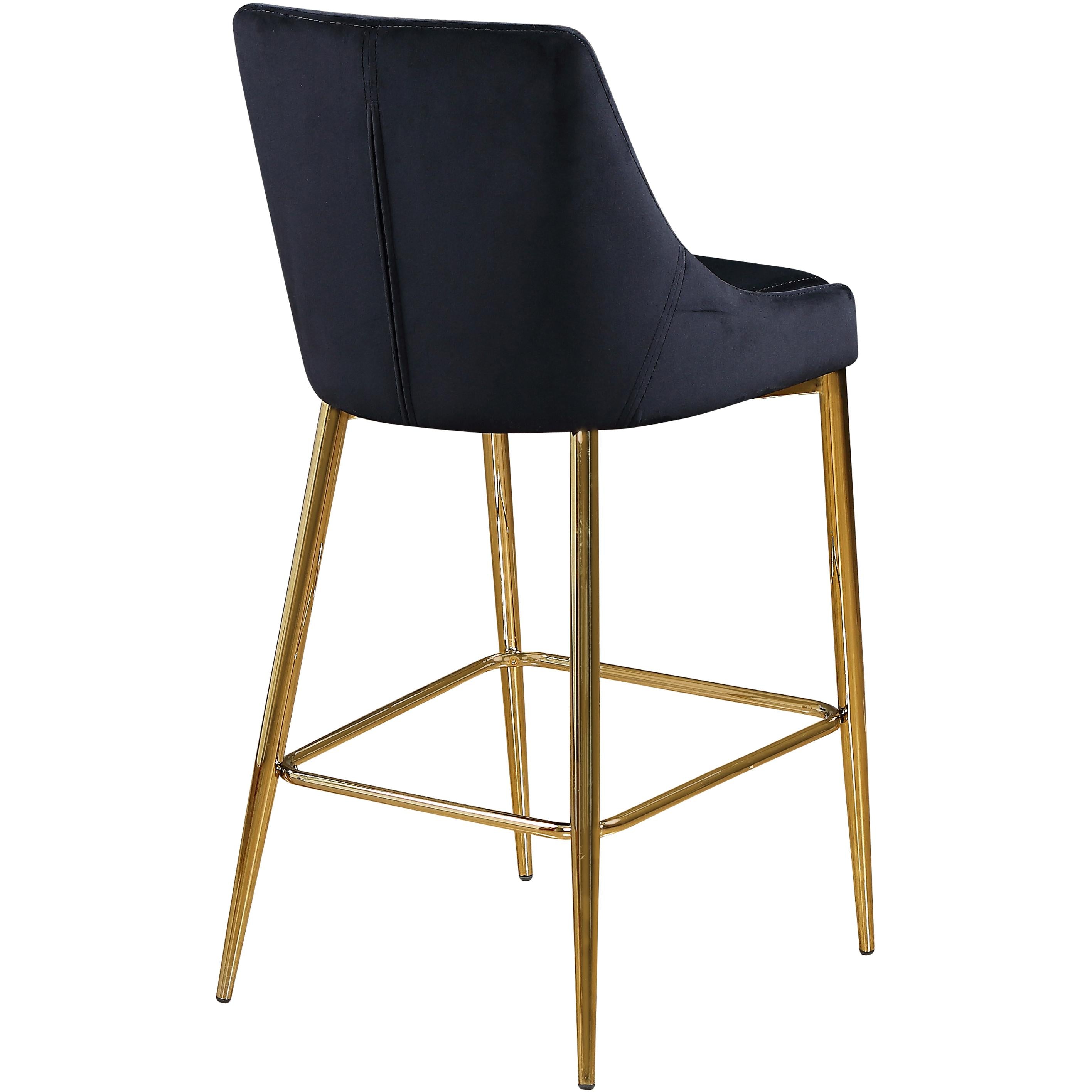 Meridian Karina Black Velvet Stool