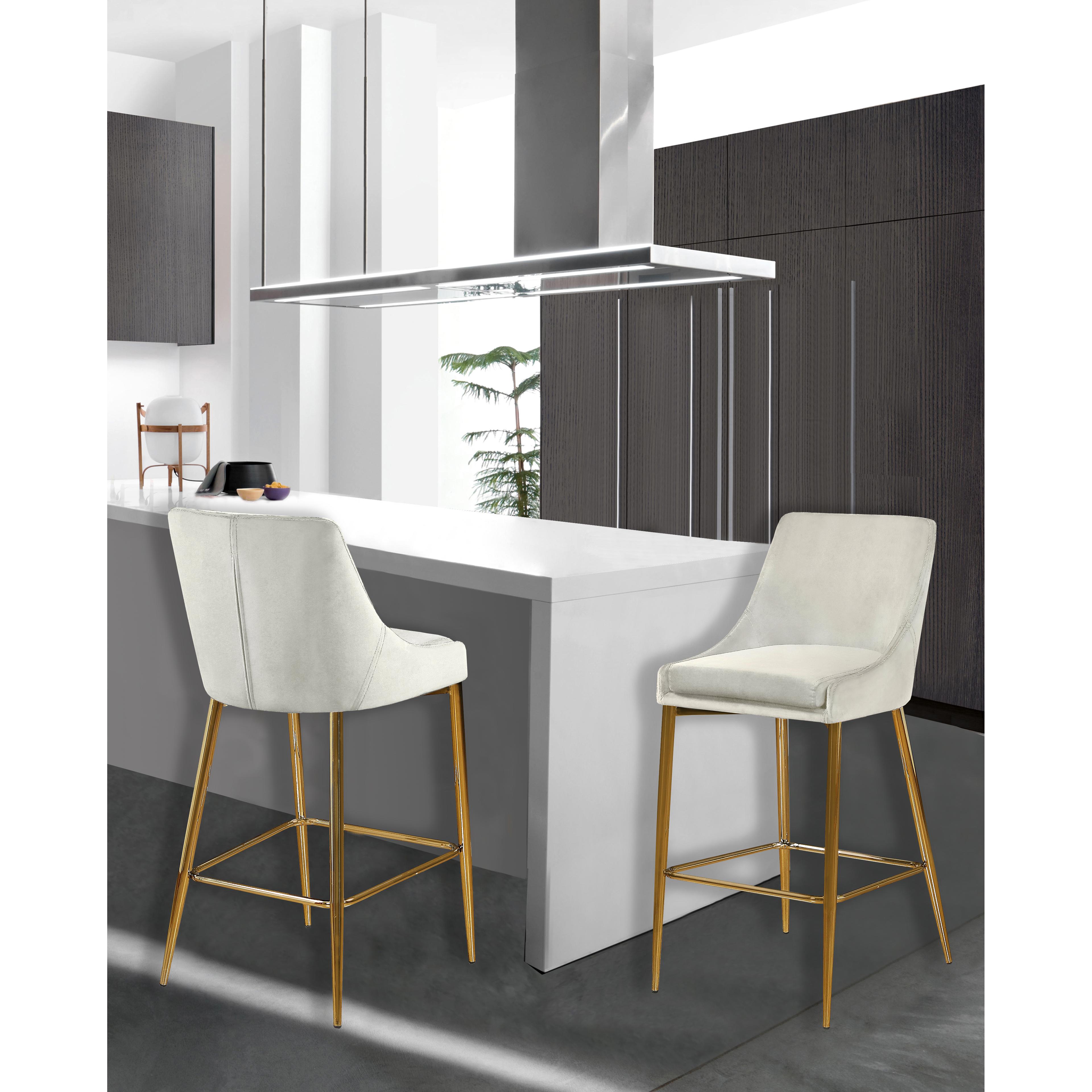 Meridian Karina Cream Velvet Stool