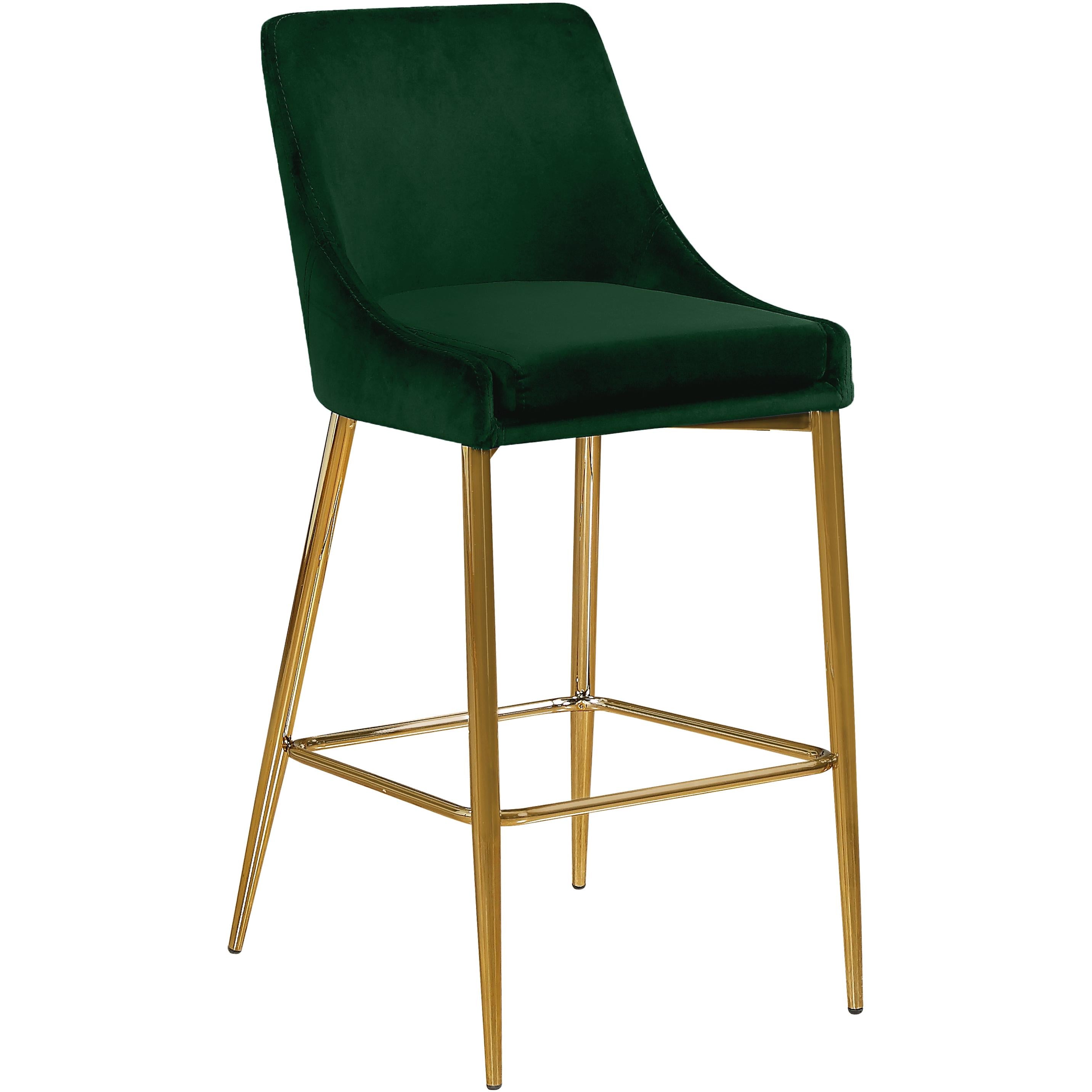 Meridian Karina Green Velvet Stool