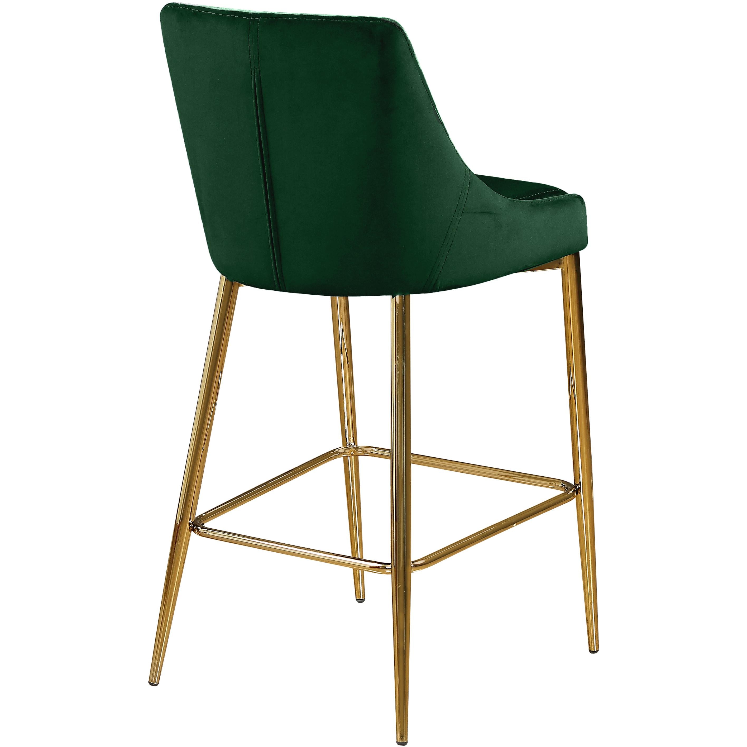 Meridian Karina Green Velvet Stool