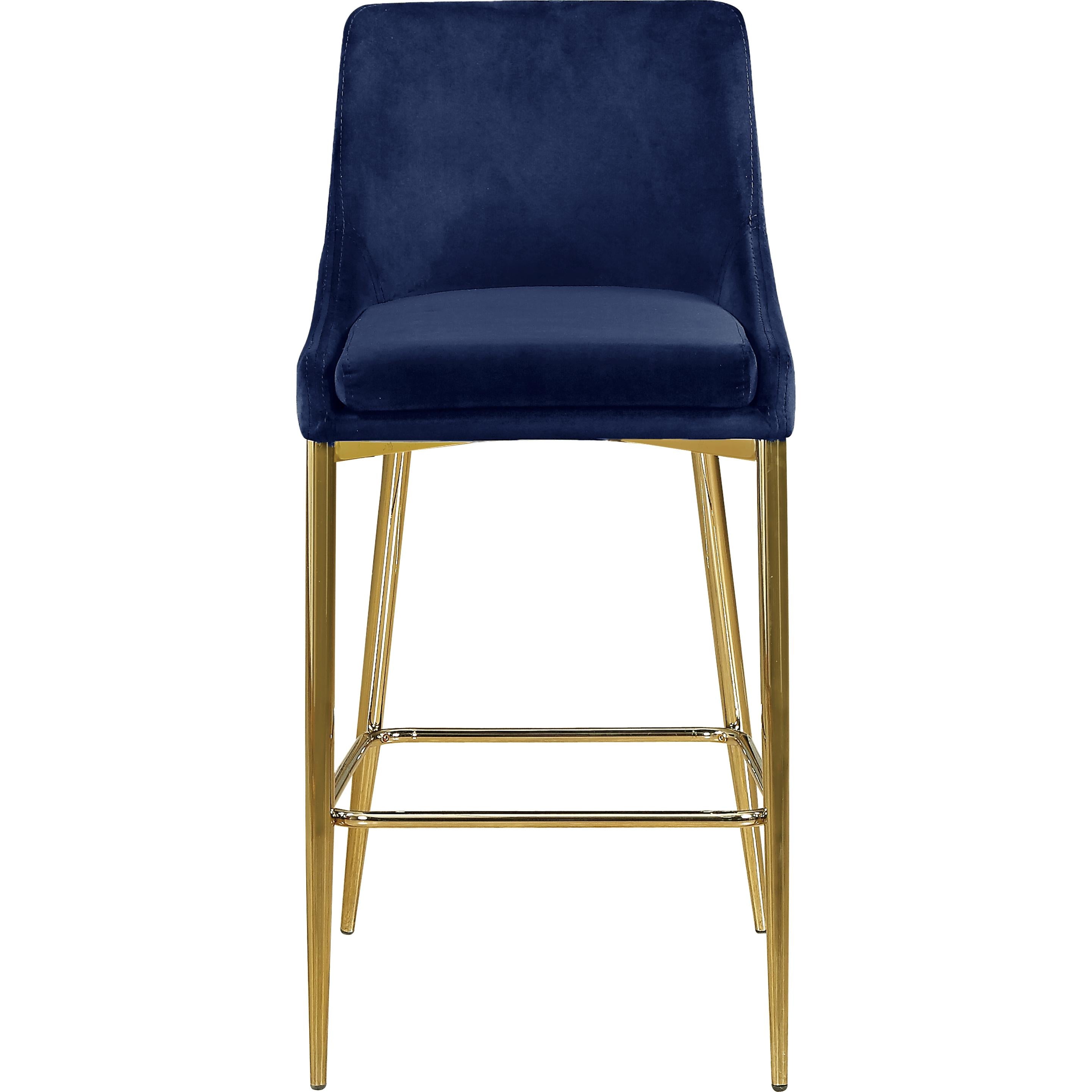 Meridian Karina Navy Velvet Stool