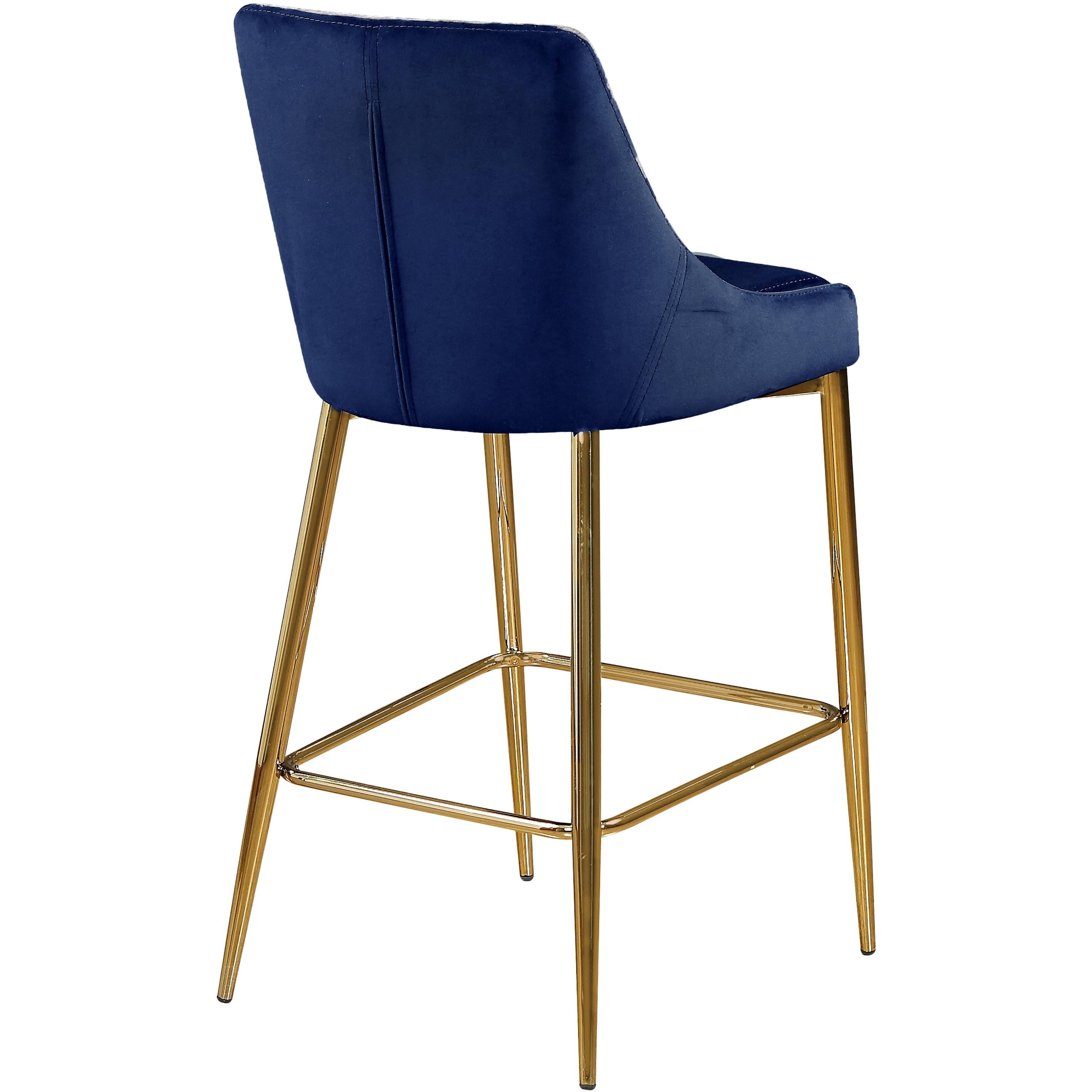 Meridian Karina Navy Velvet Stool
