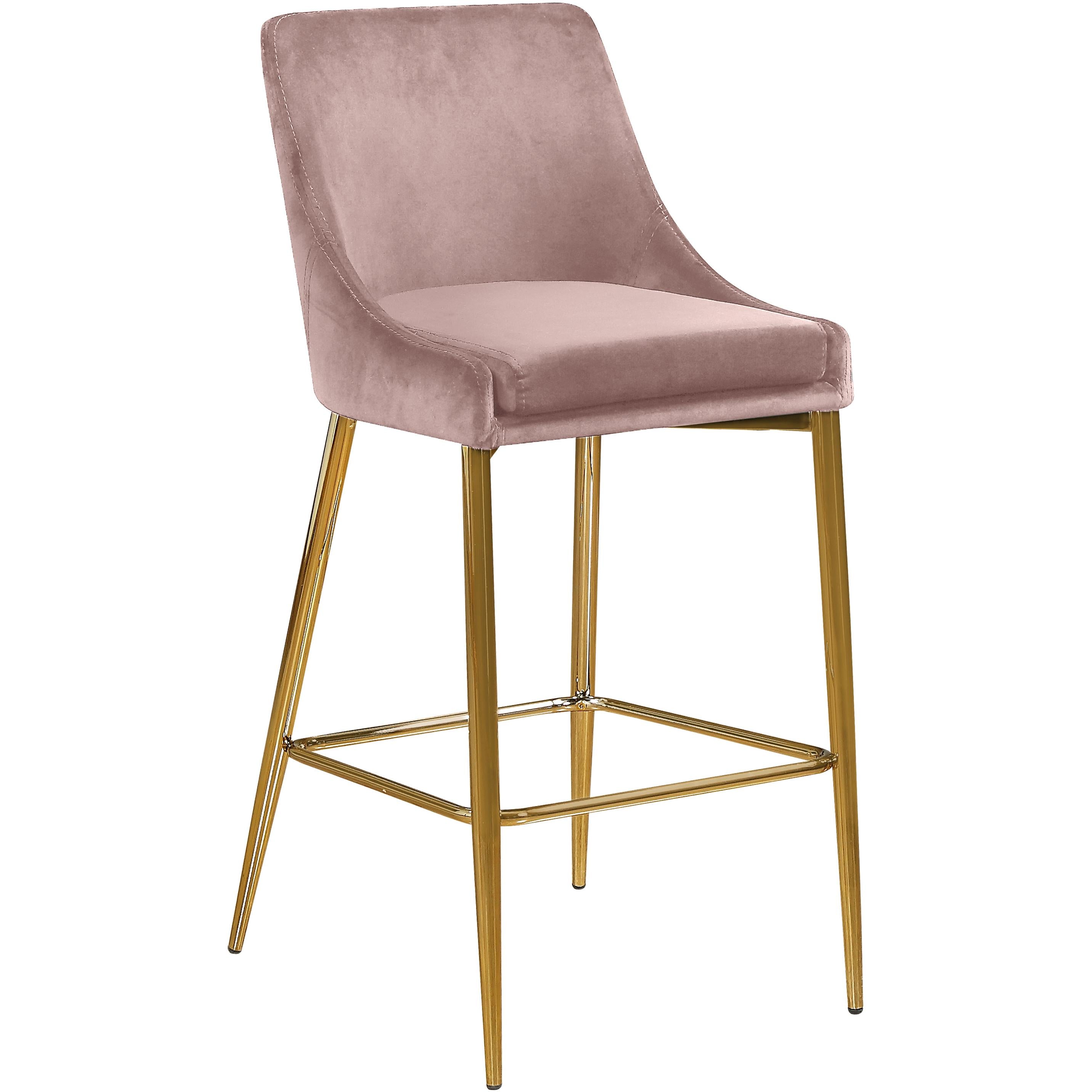 Meridian Karina Pink Velvet Stool
