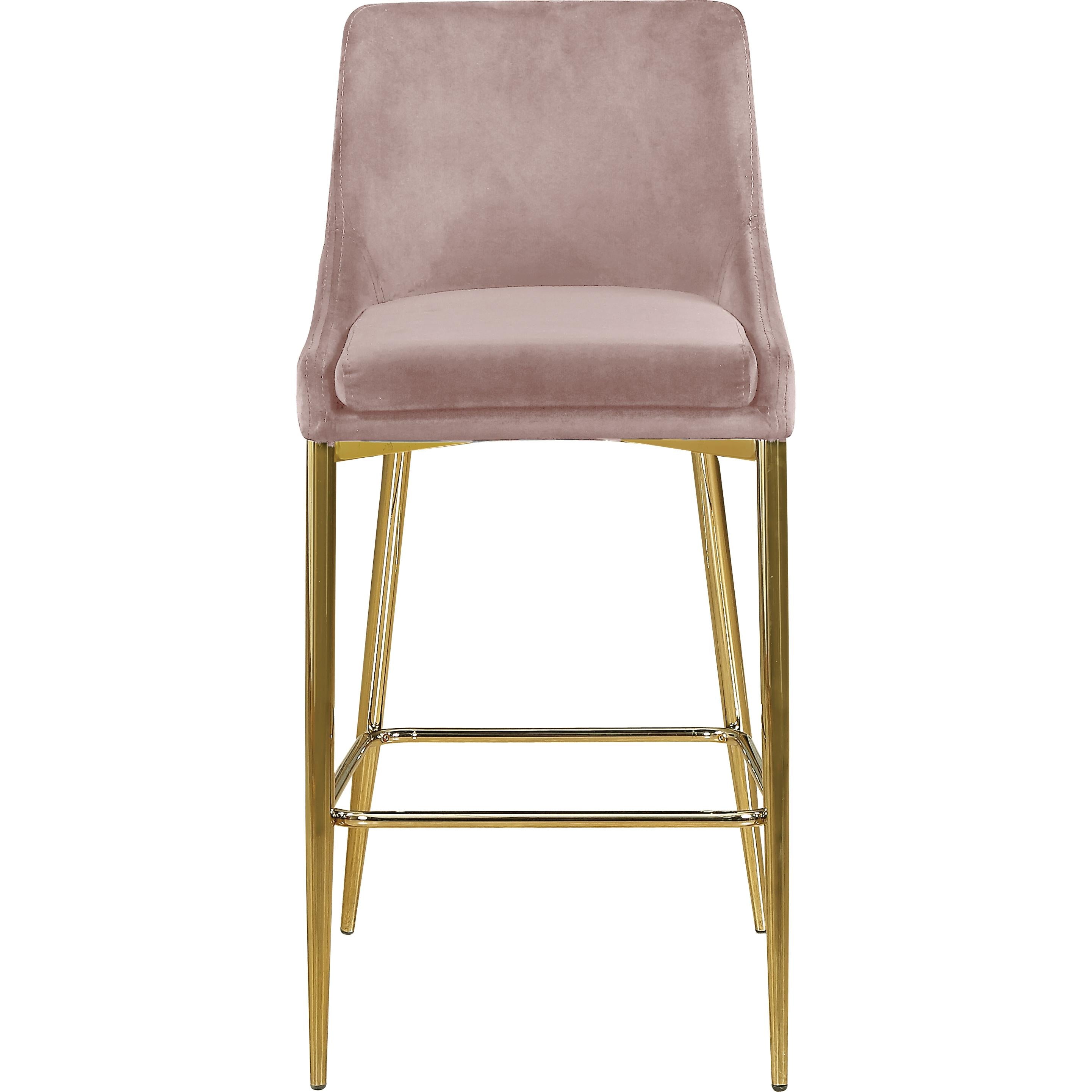 Meridian Karina Pink Velvet Stool