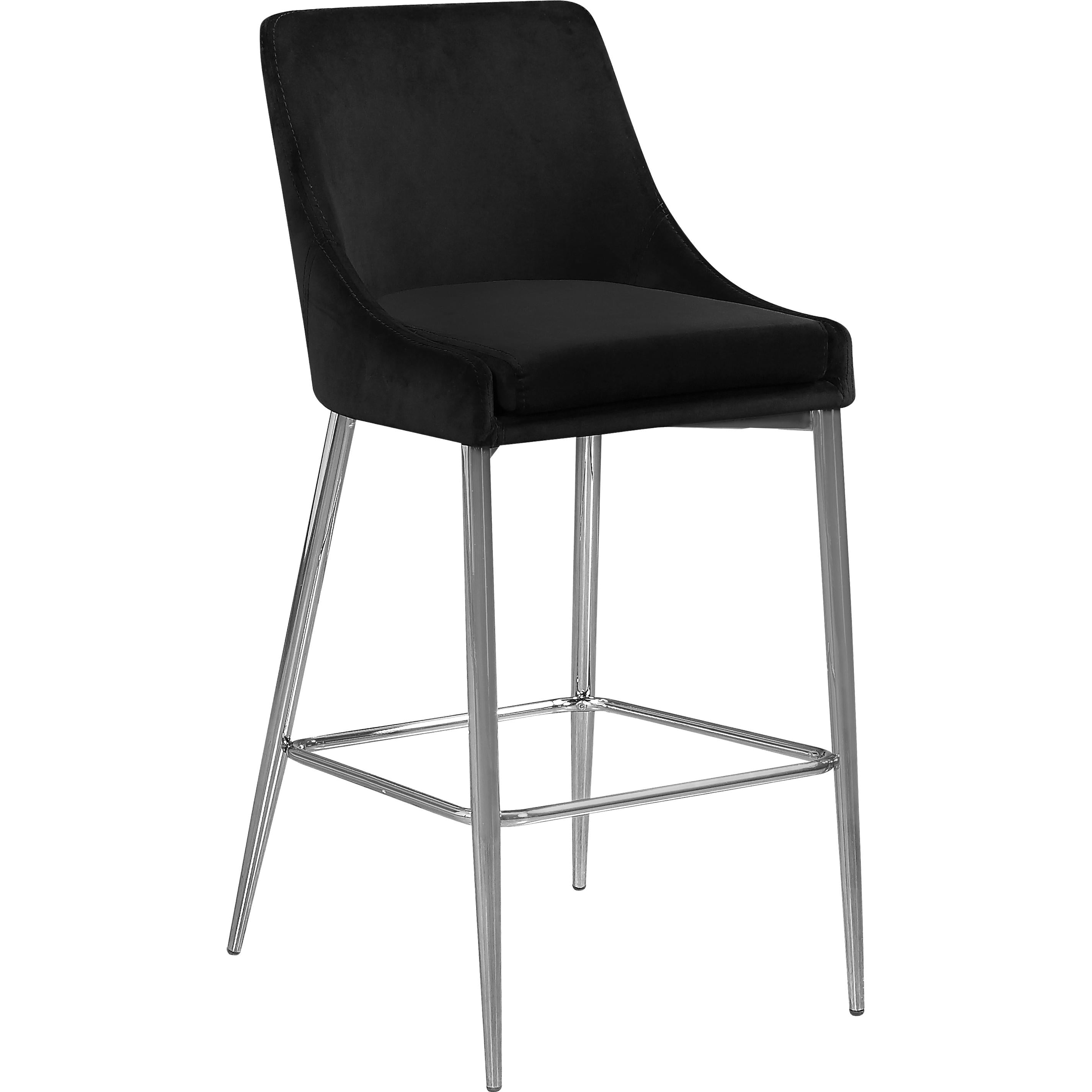 Meridian Karina Black Velvet Stool