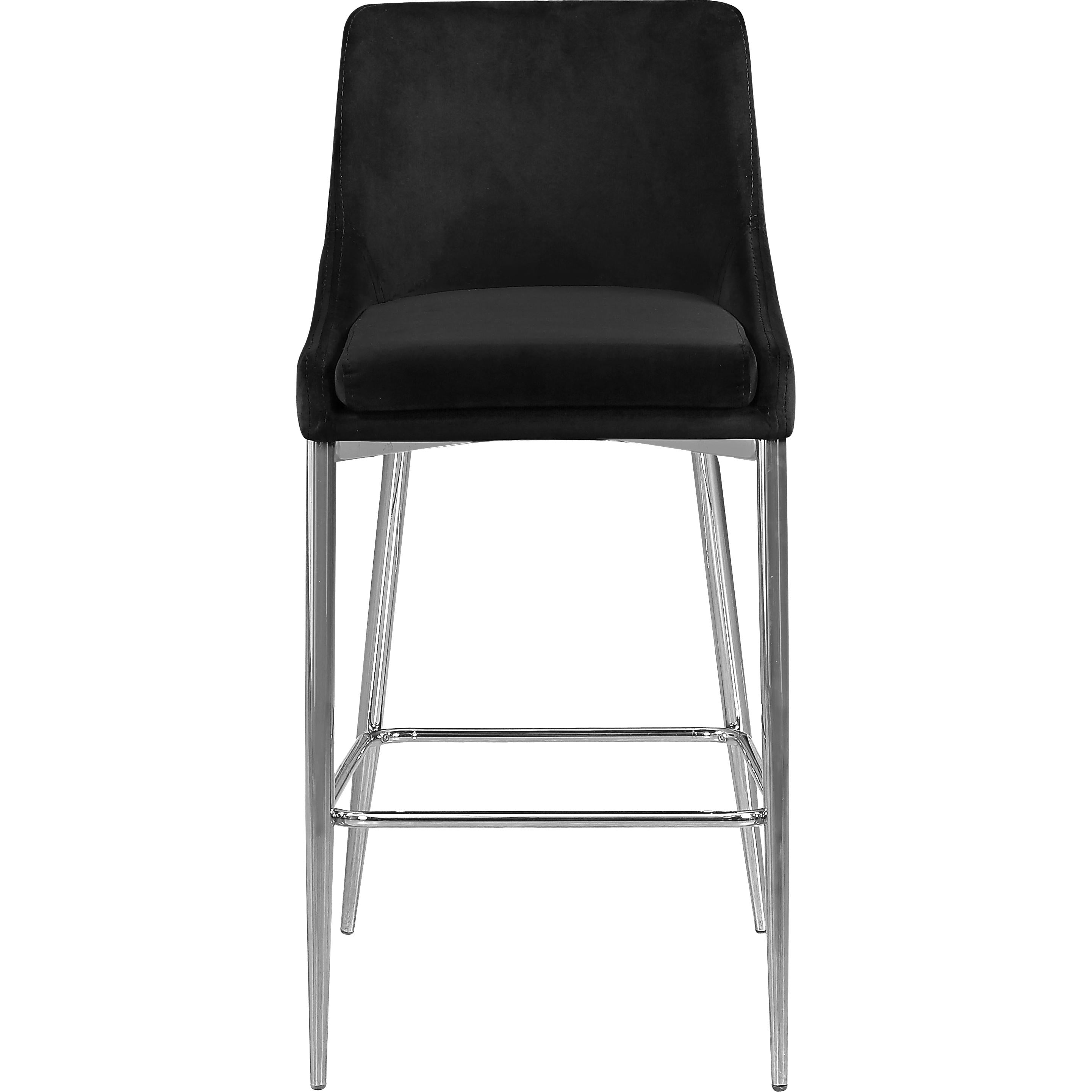 Meridian Karina Black Velvet Stool