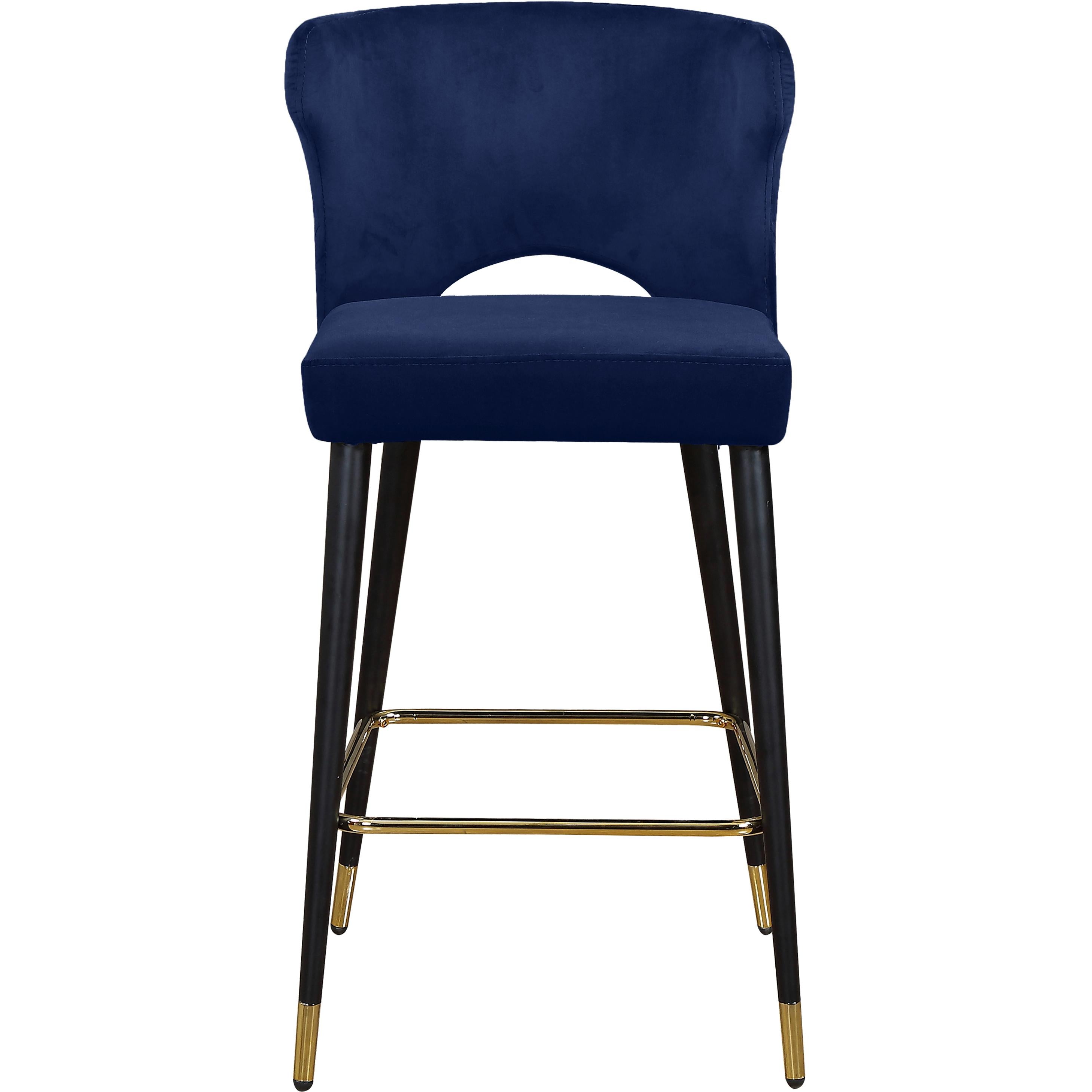 Meridian Kelly Navy Velvet Stool