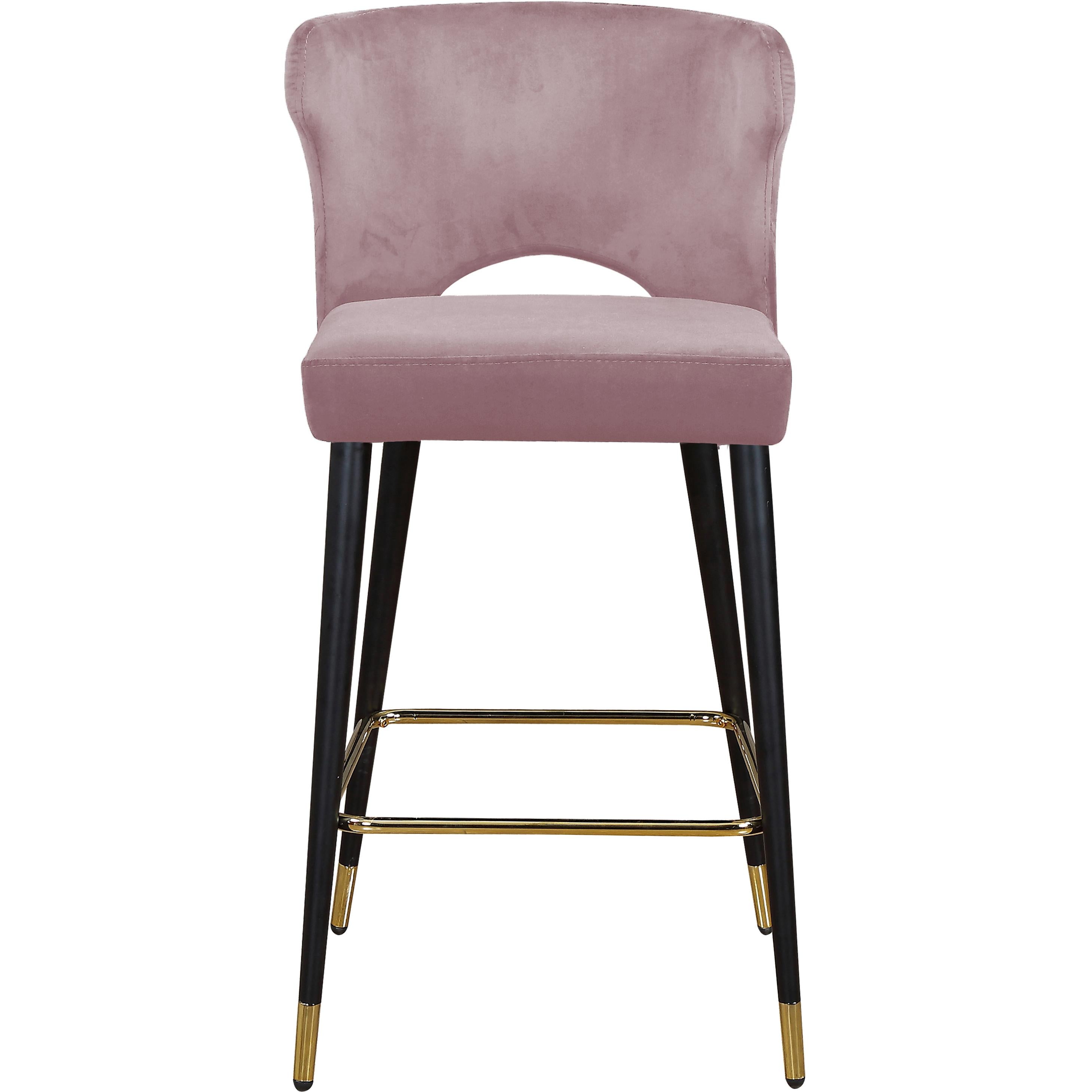 Meridian Kelly Pink Velvet Stool