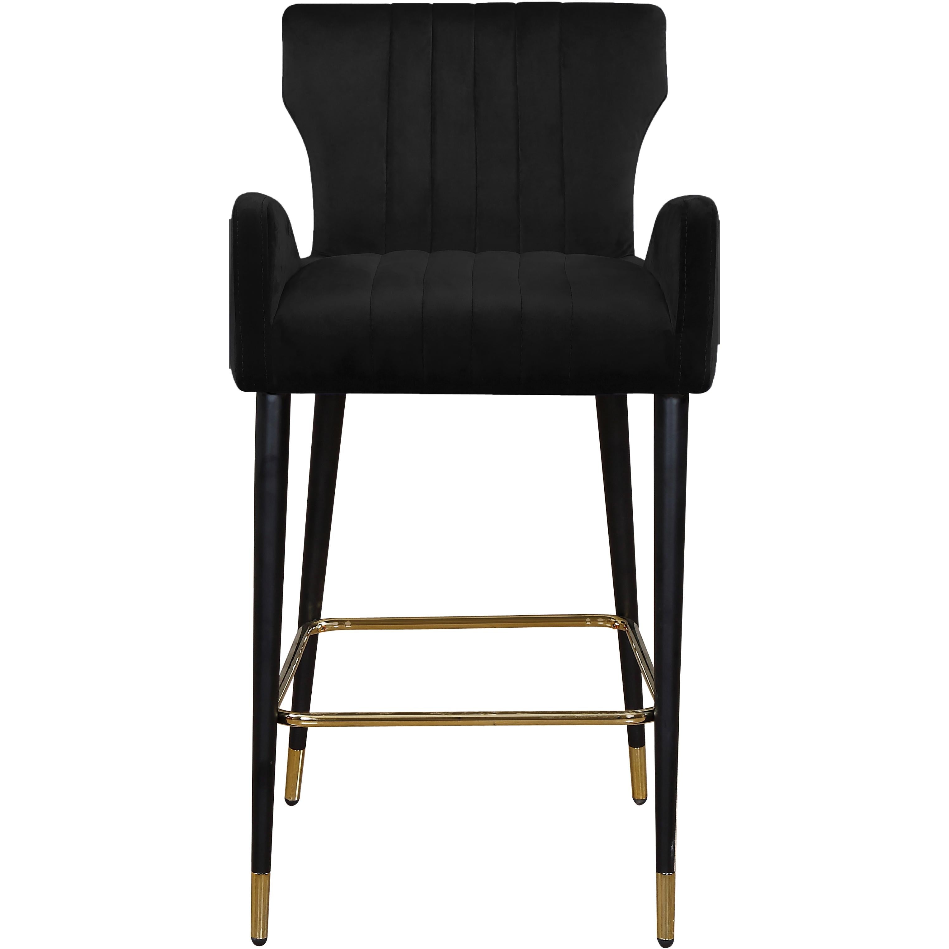 Meridian Luxe Black Velvet Stool