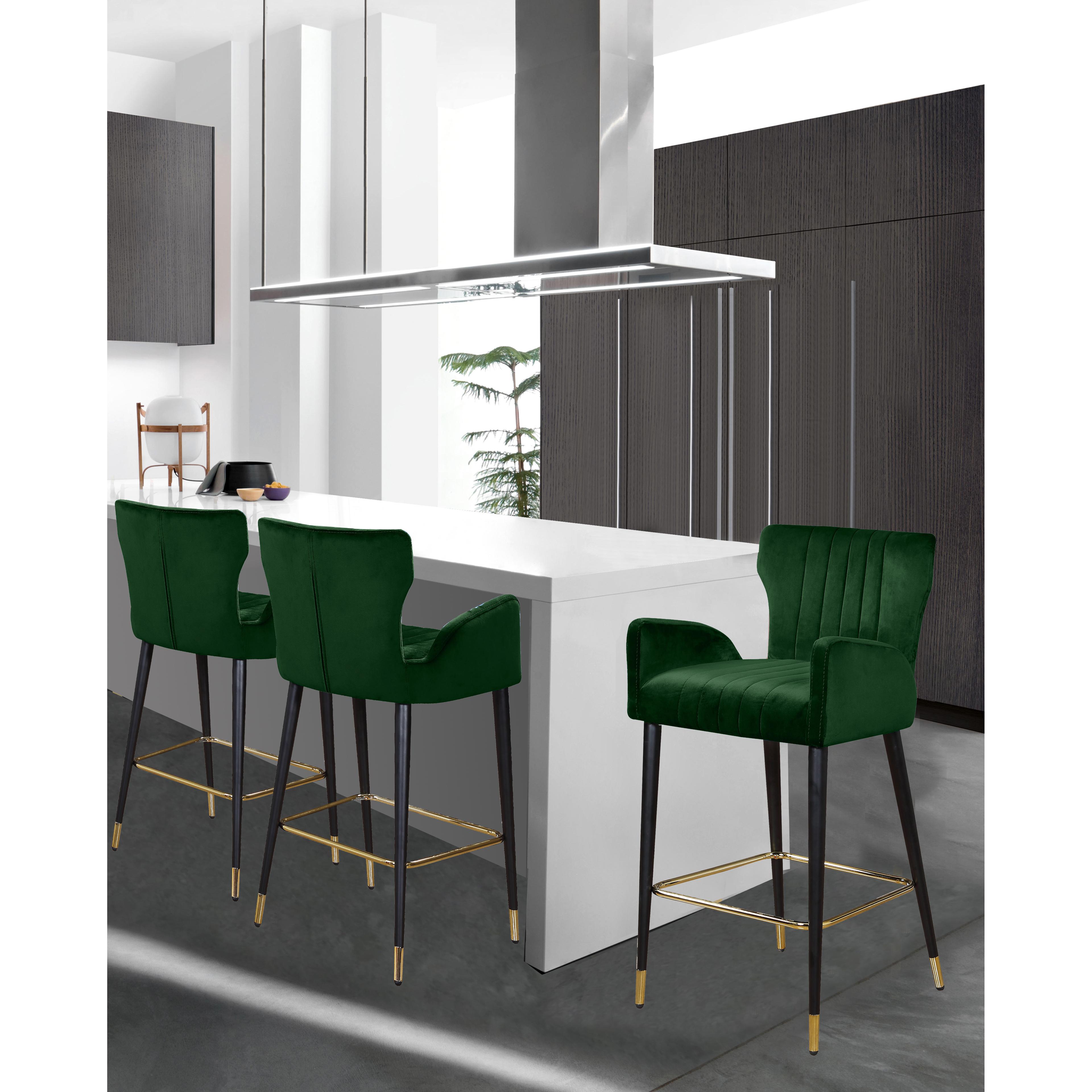 Meridian Luxe Green Velvet Stool