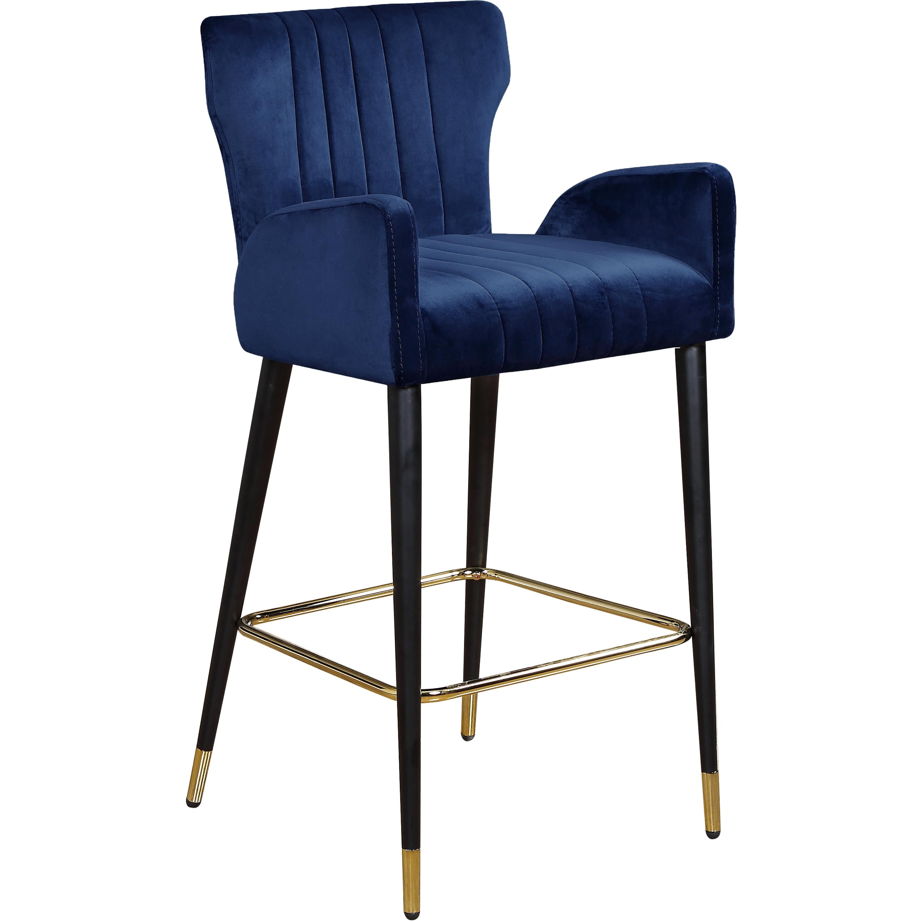 Meridian Luxe Navy Velvet Stool