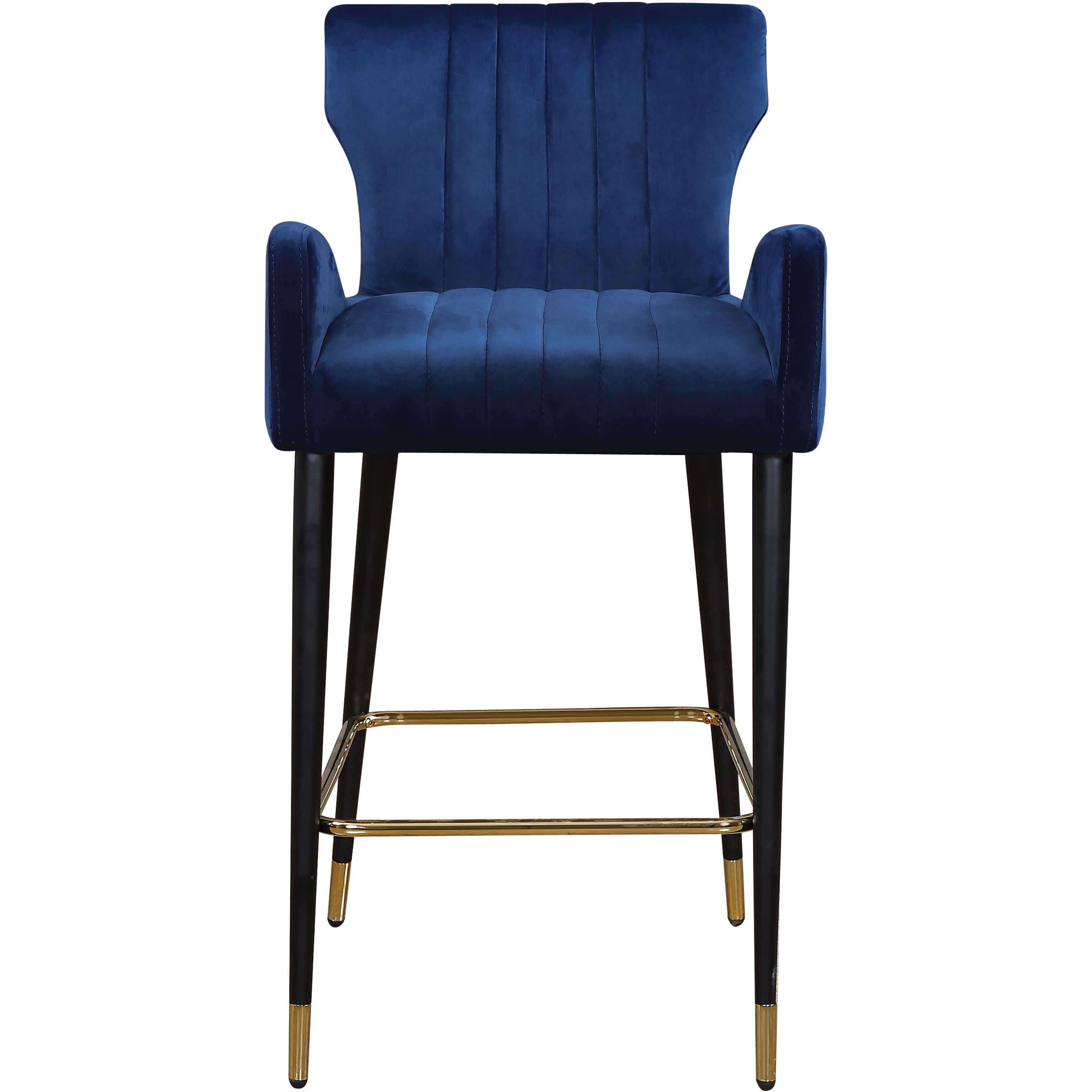 Meridian Luxe Navy Velvet Stool