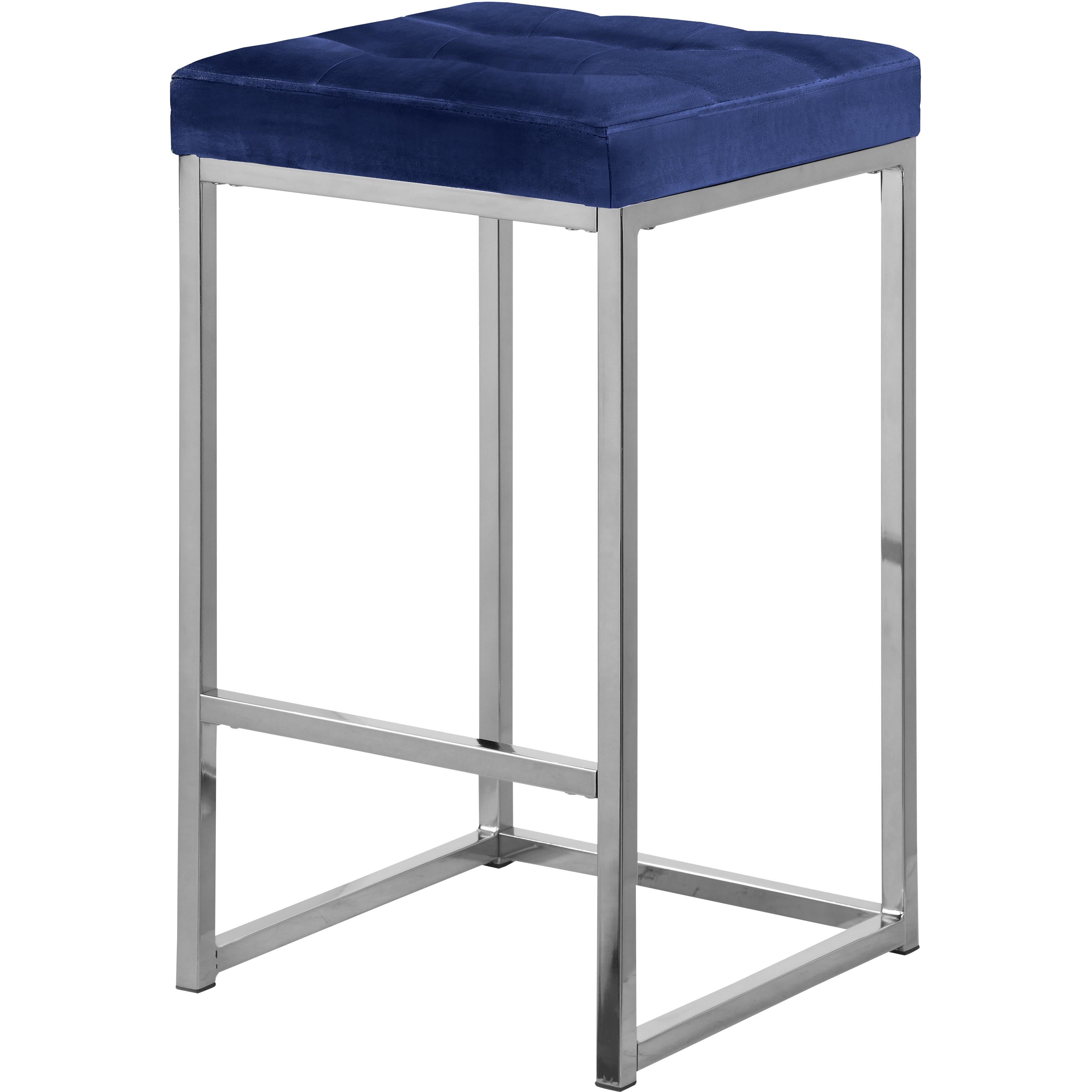Meridian Nicola Navy Velvet Stool