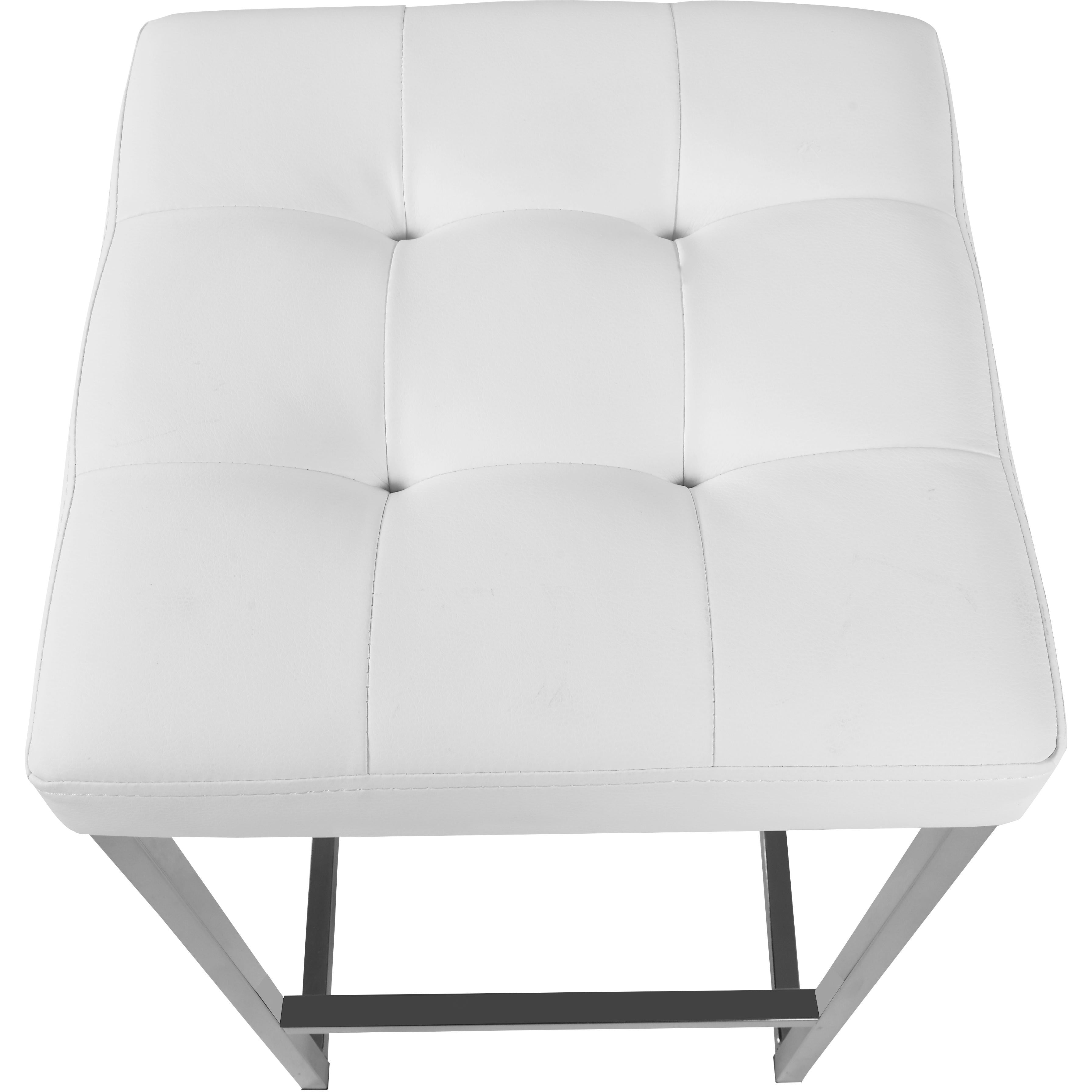 Meridian Nicola White Vegan Leather Stool