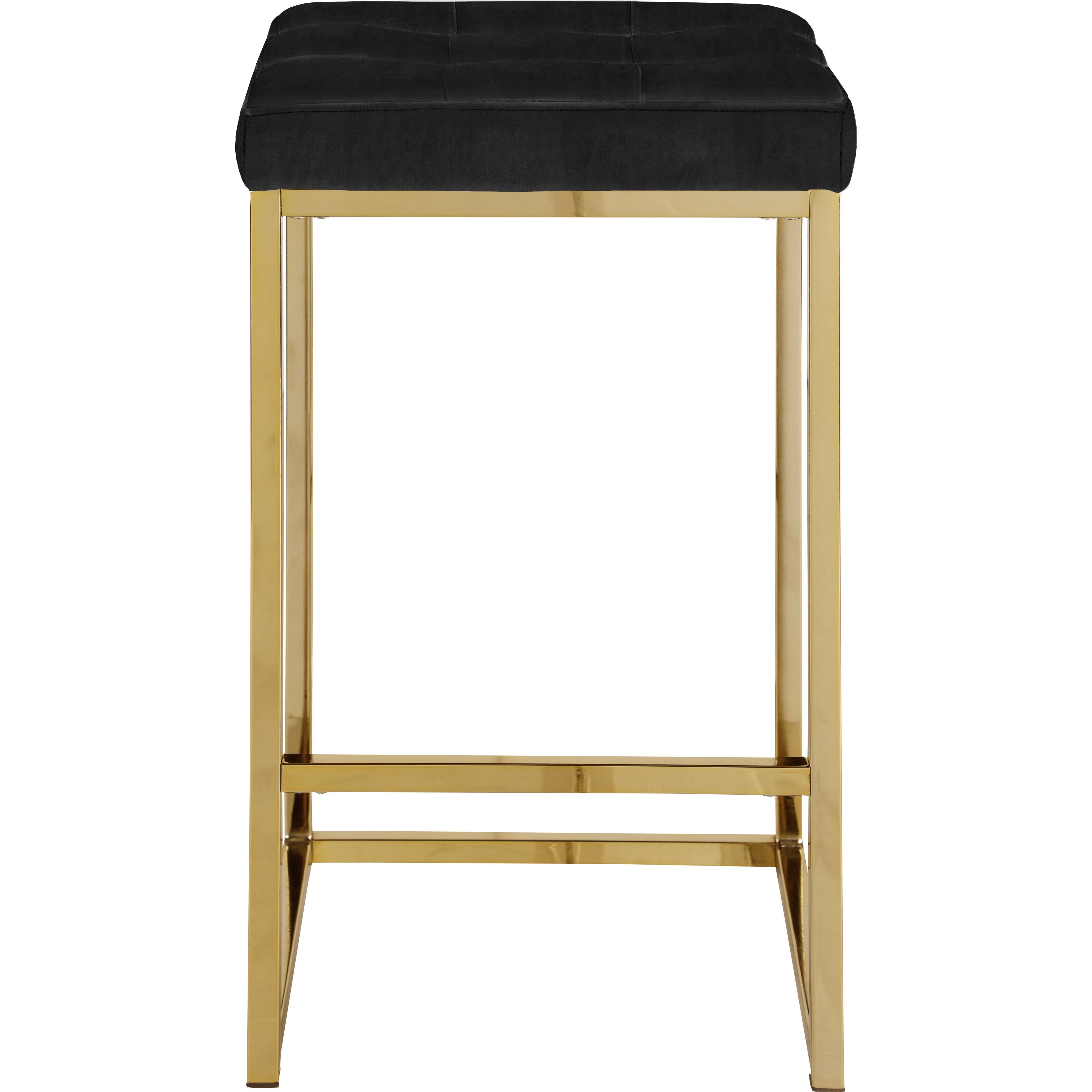 Meridian Nicola Black Velvet Stool