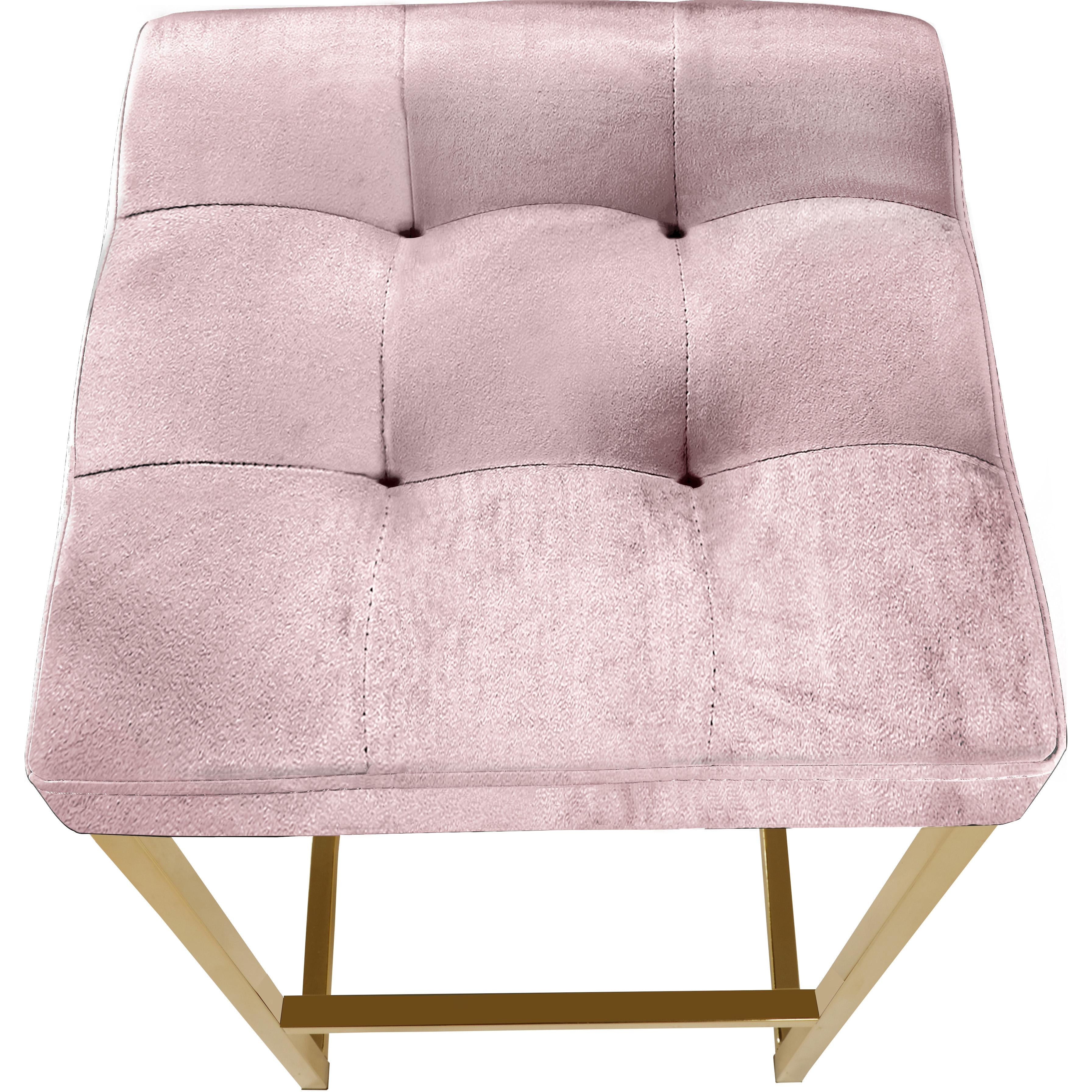 Meridian Nicola Pink Velvet Stool