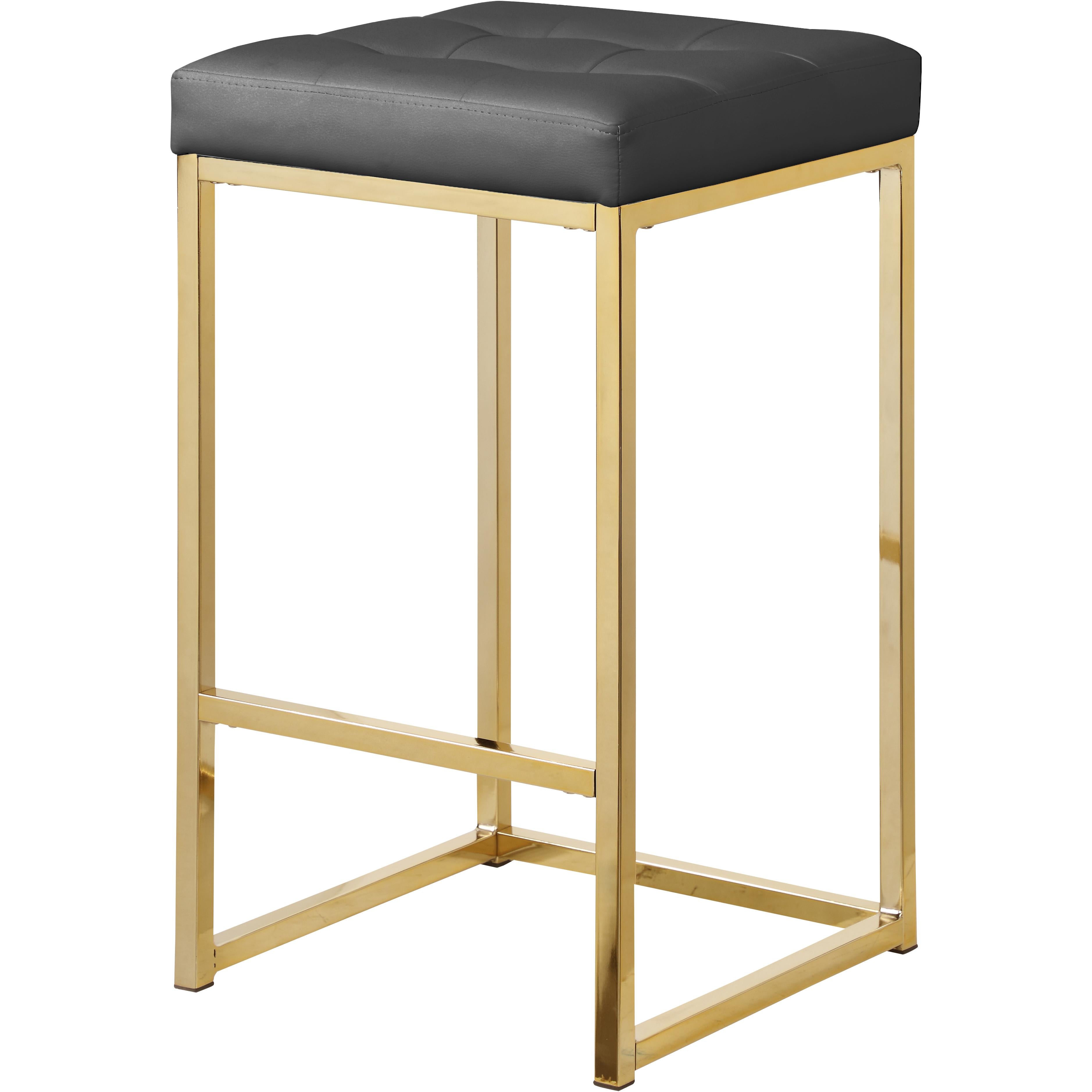 Meridian Nicola Grey Vegan Leather Stool