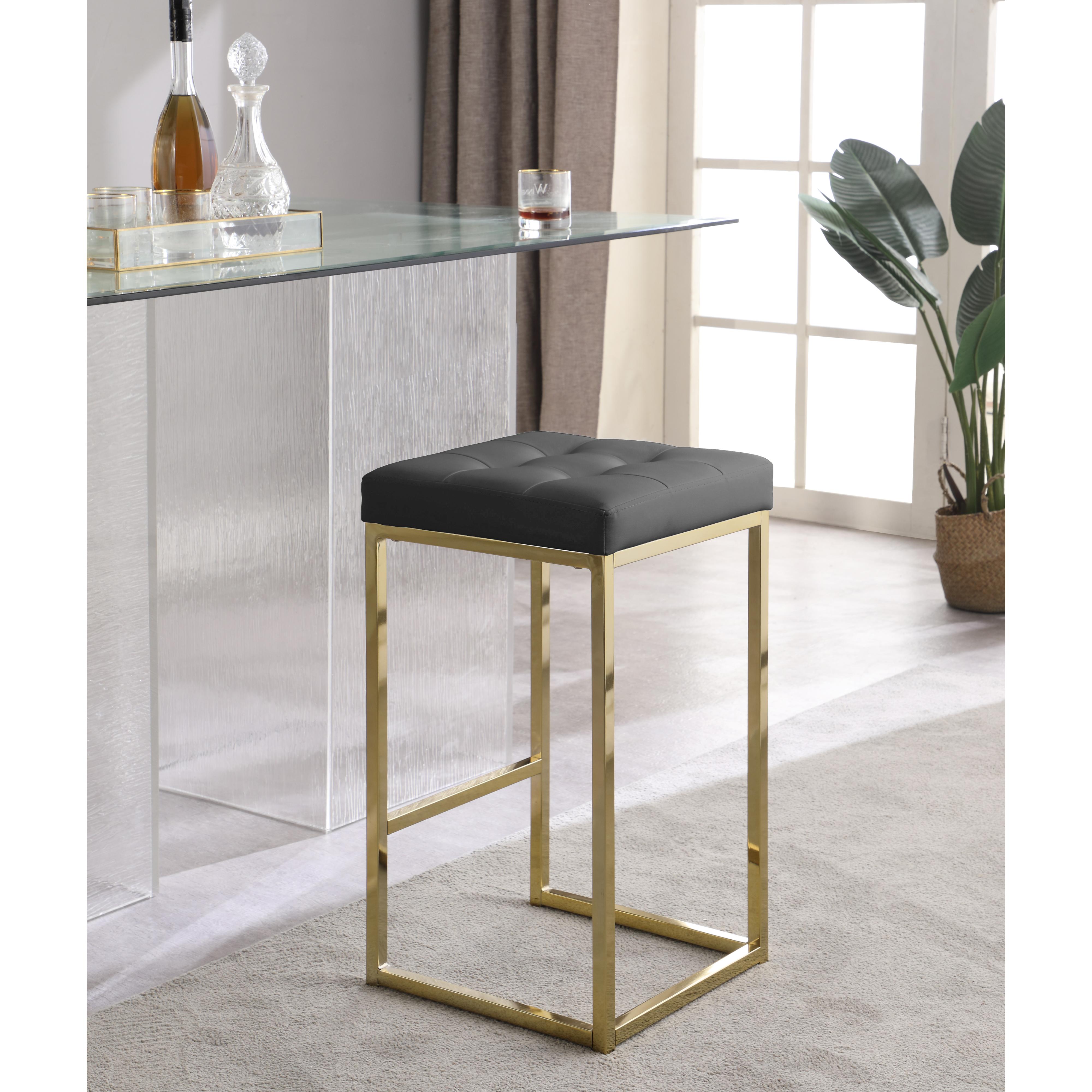 Meridian Nicola Grey Vegan Leather Stool